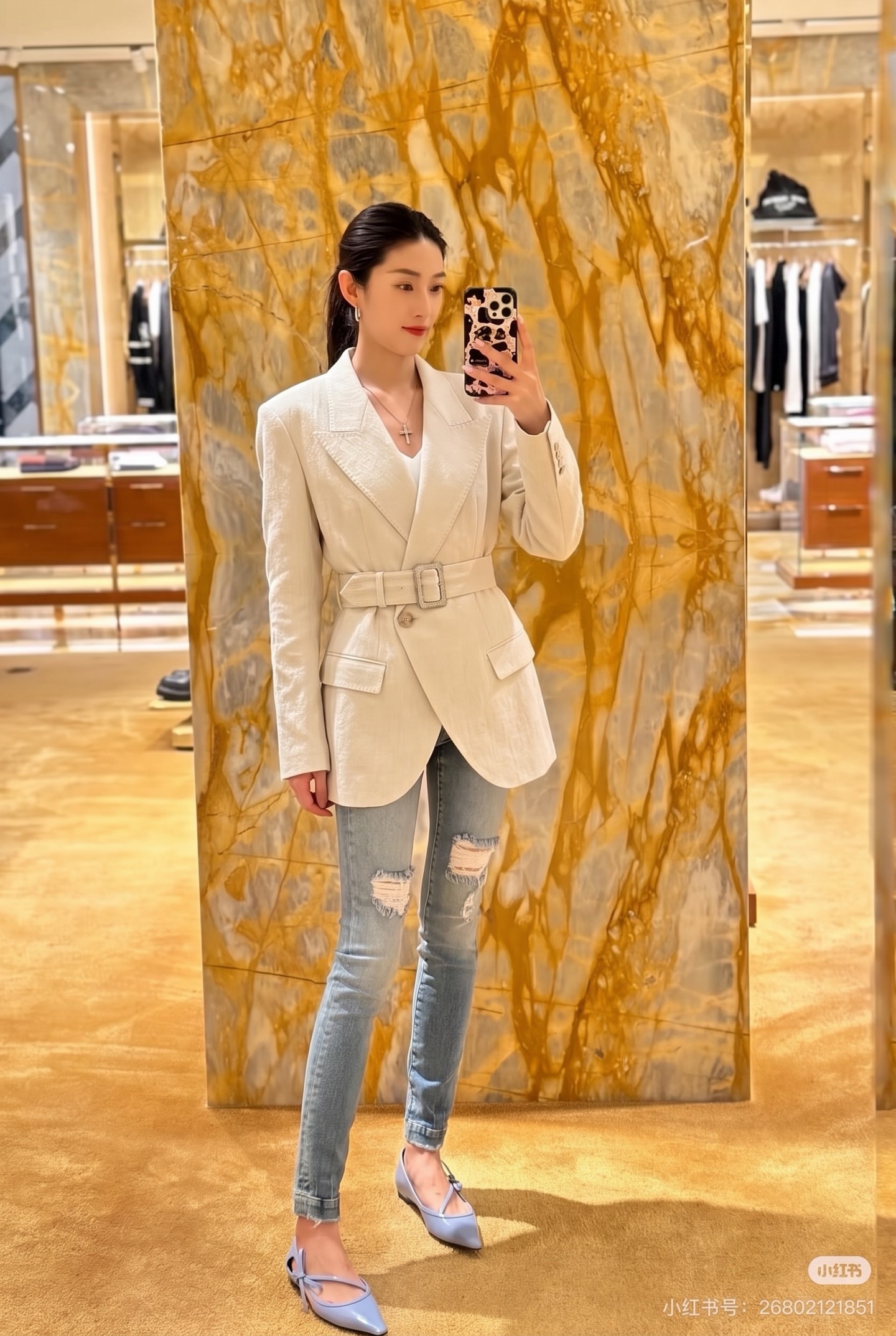 Dolc 26fw belted blazer