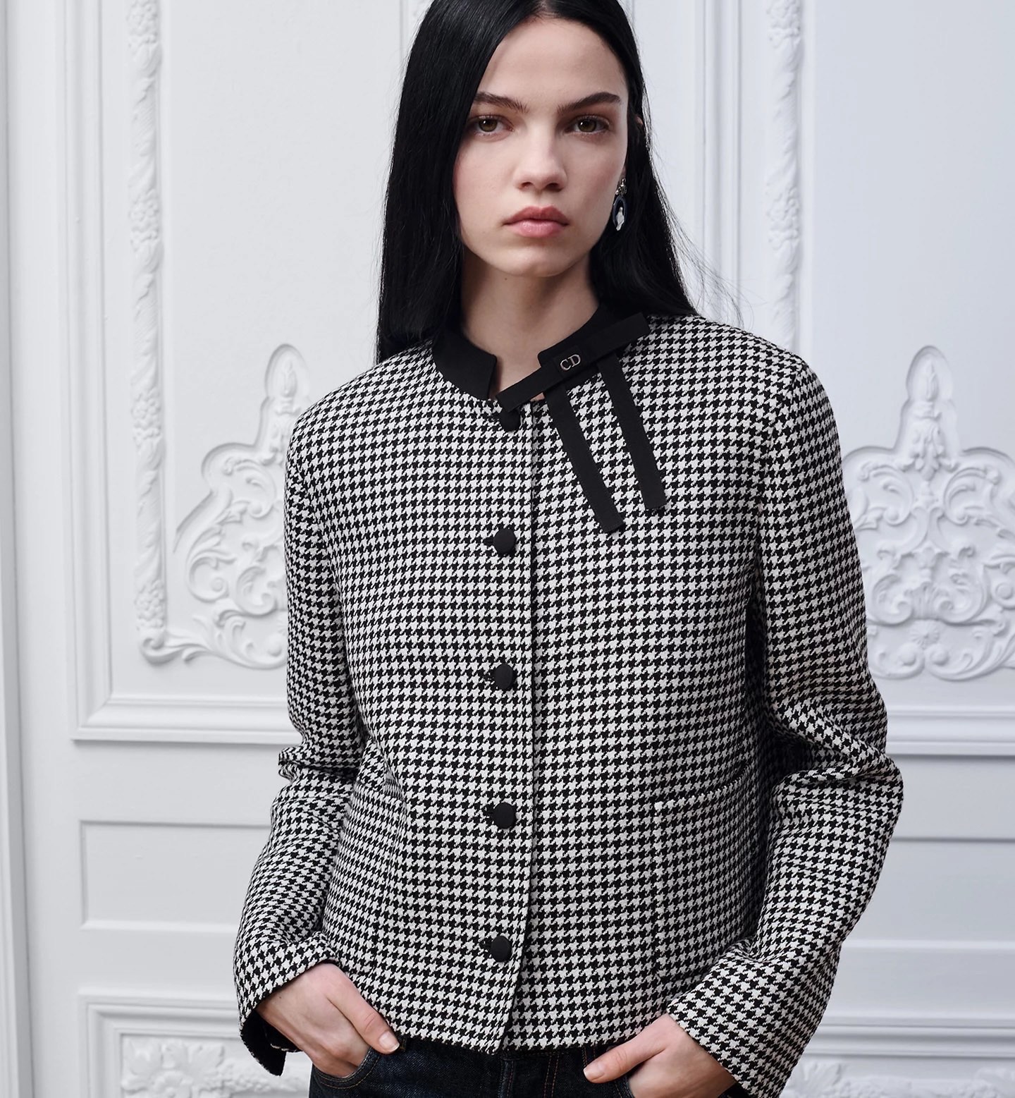 CD 26fw houndstooth bow jacket