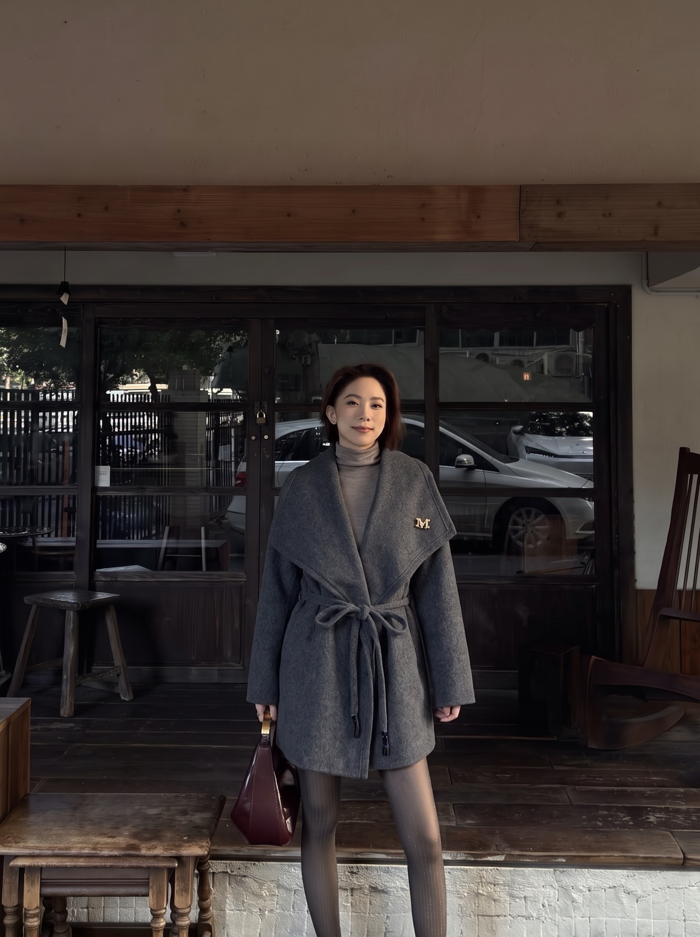 Max 26fw belted woolen overcoats