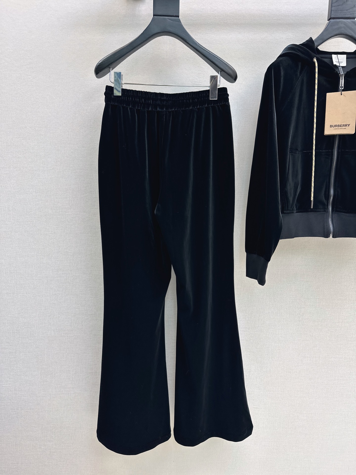 Bur 26fw velvet hooded jacket pants sets
