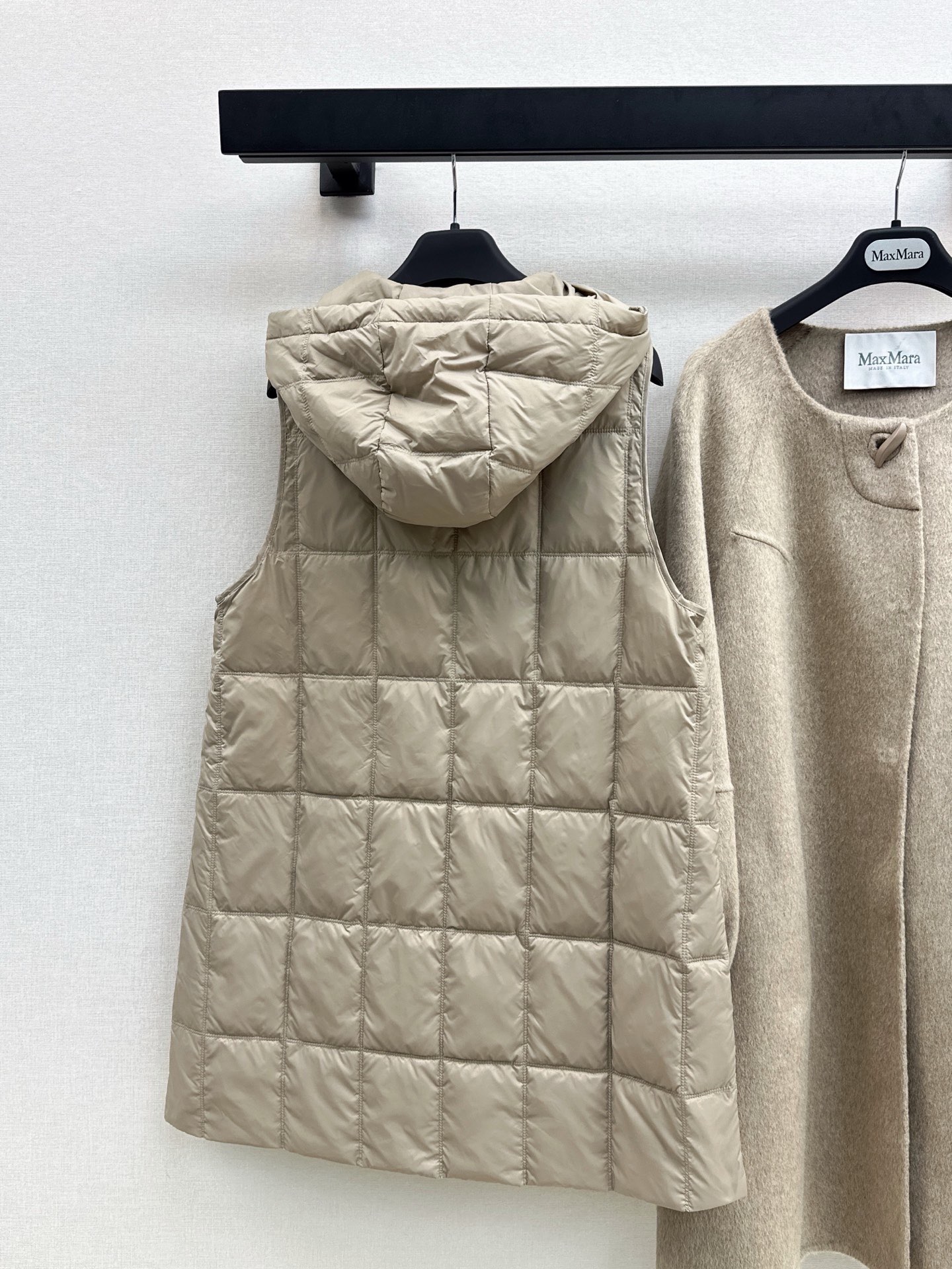 Max 26fw hooded down vest overcoats sets