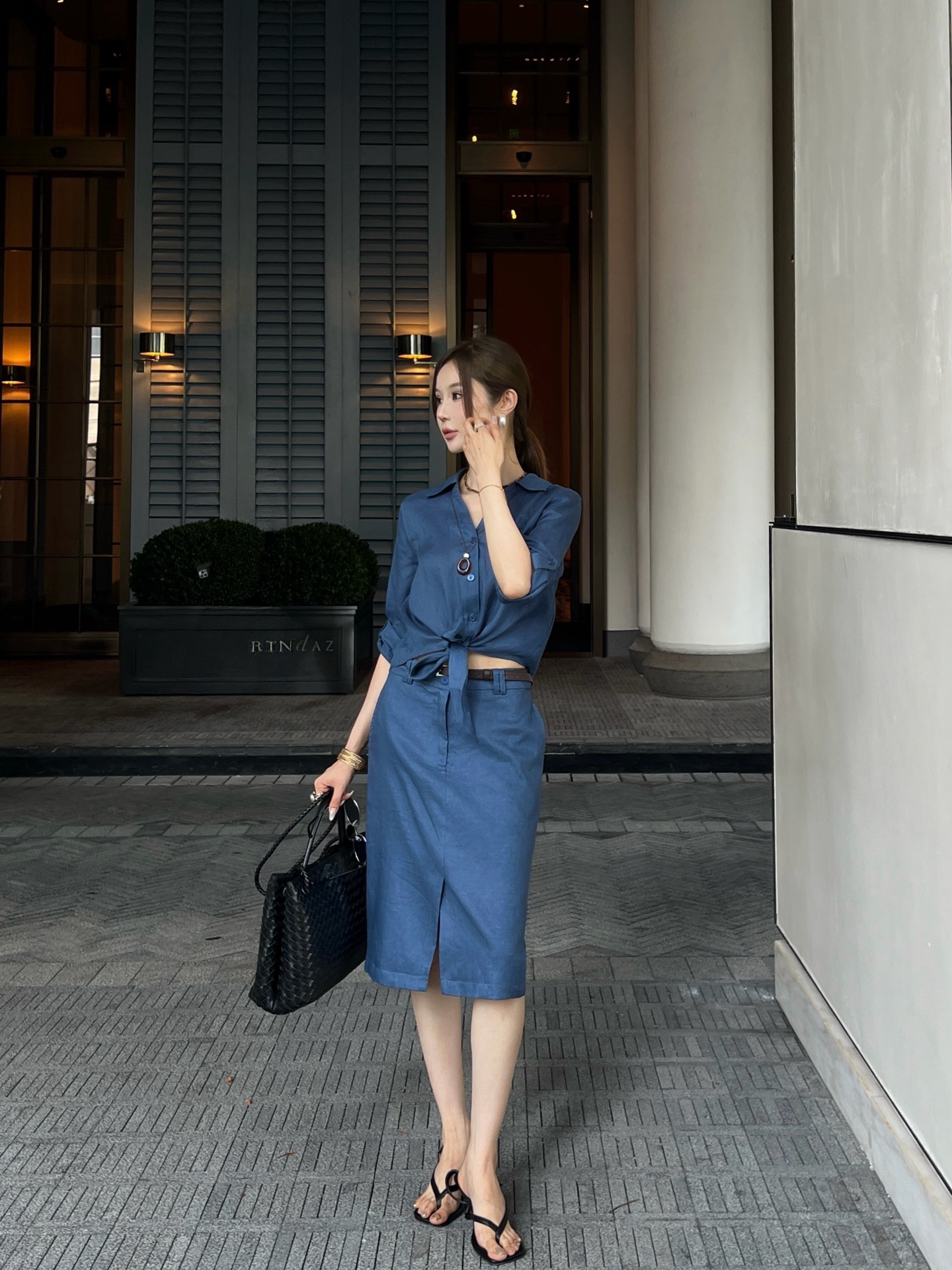 Pra 26ss belted skirt