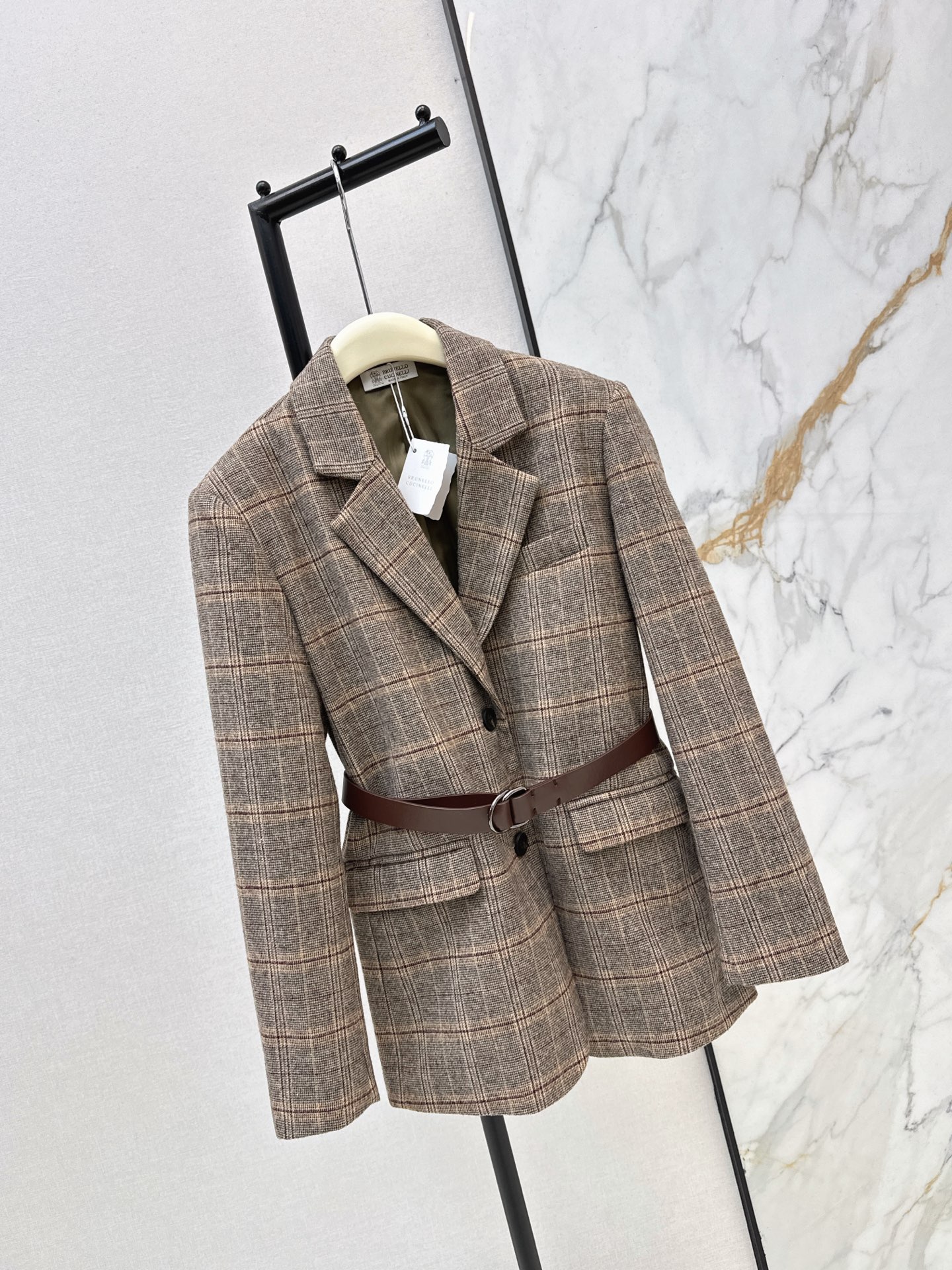 Brun 26fw check blazer