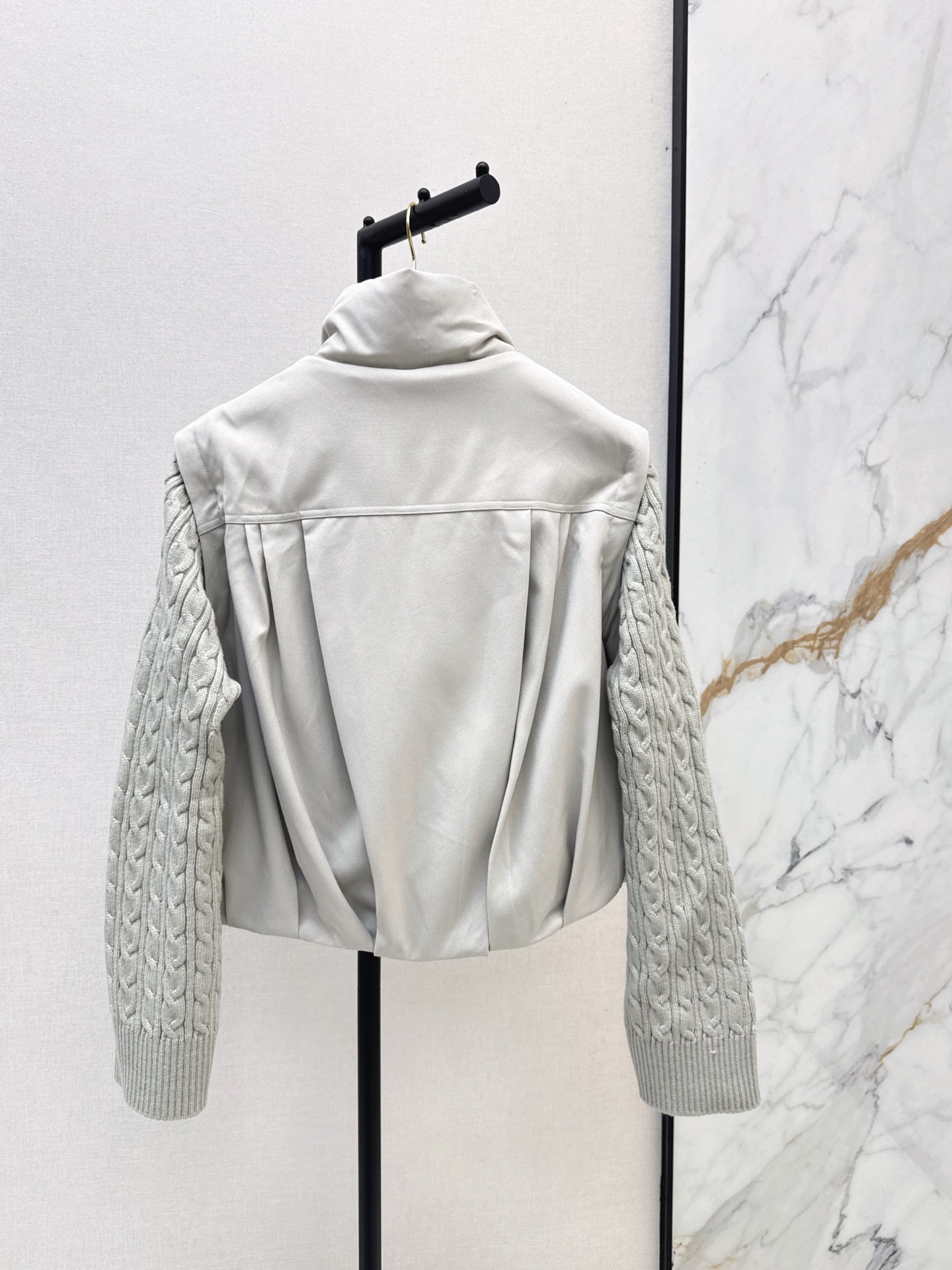 Bott 26fw detachable sleeve knit contract down jacket