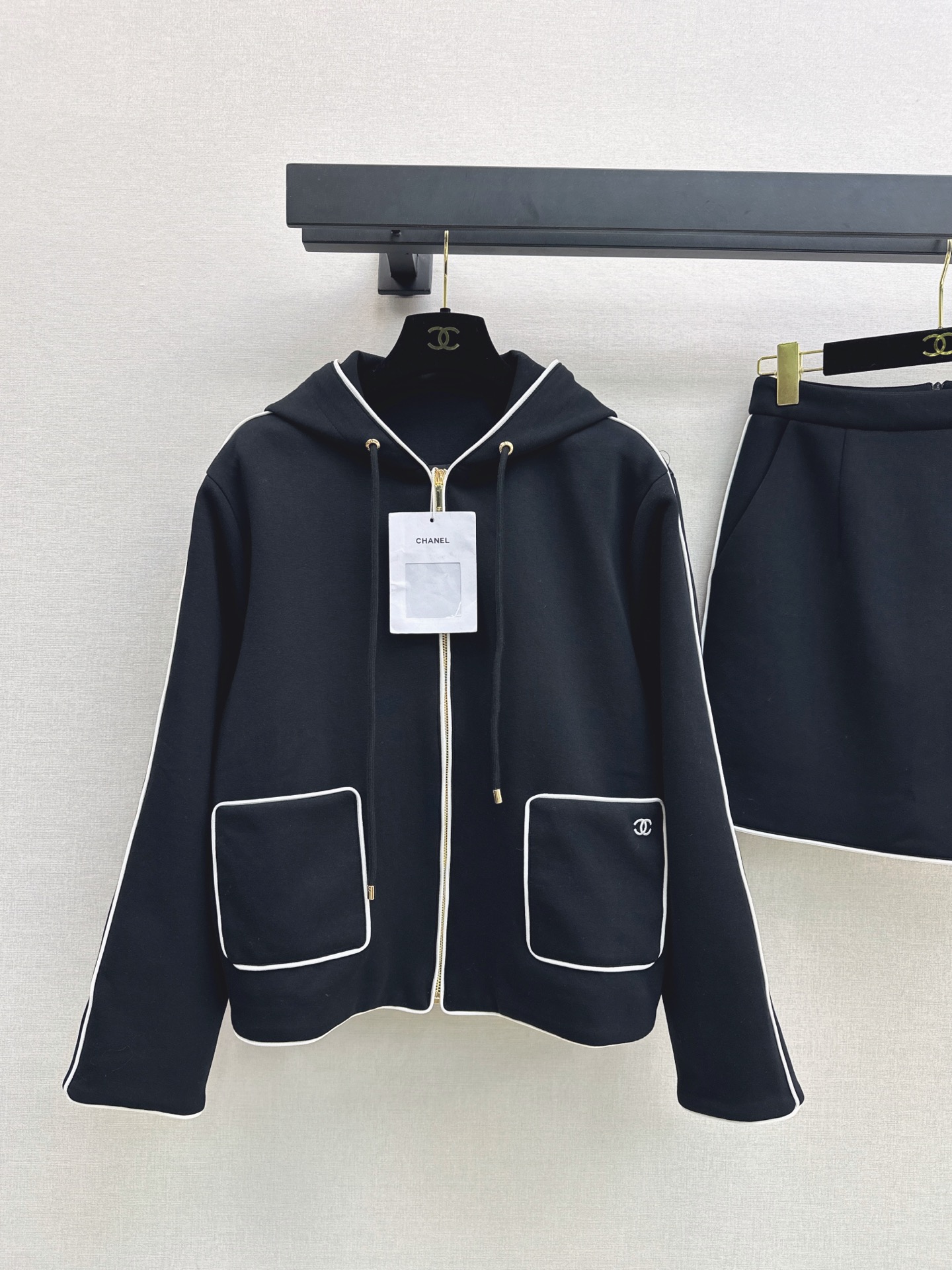 Chan 26fw hooded jacket skirt sets