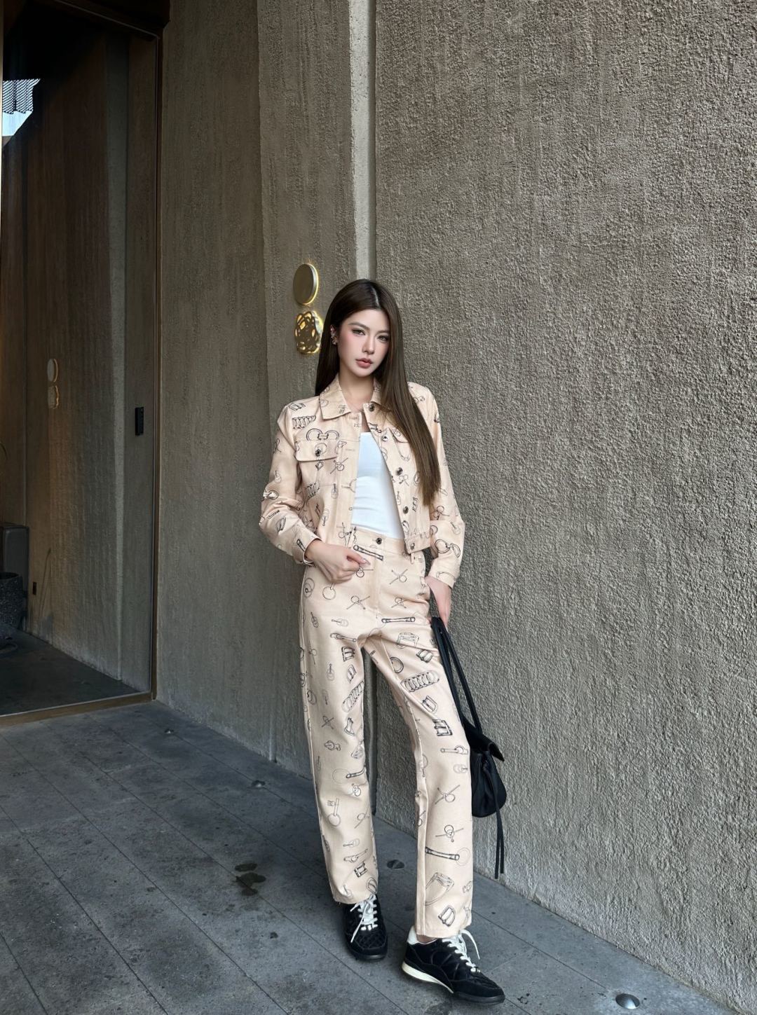 Her 26fw print denim jacket