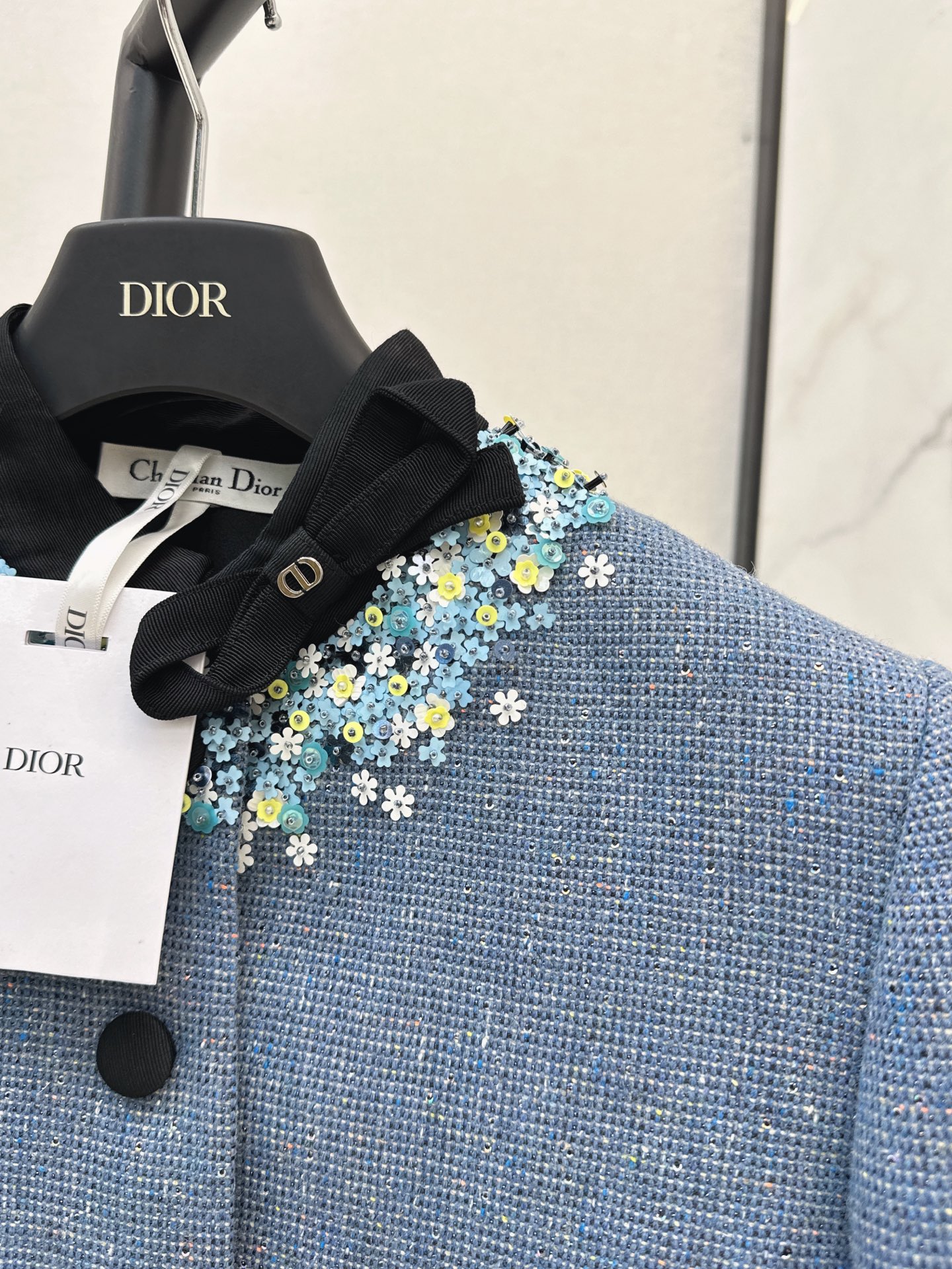CD 26fw cropped beading tweed jacket