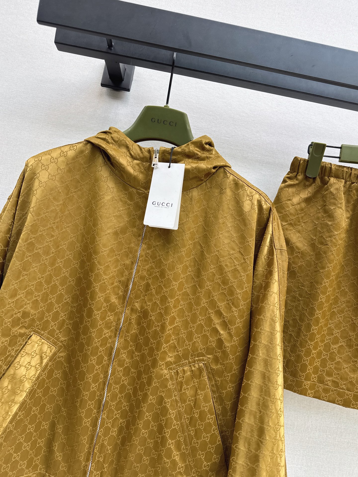 Guc 26fw jacquard hooded jacket skirt sets