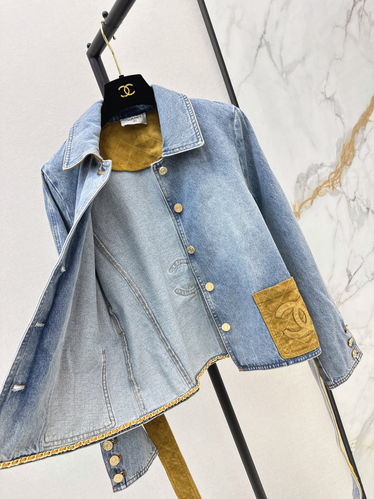 Chan 26fw belted denim jacket