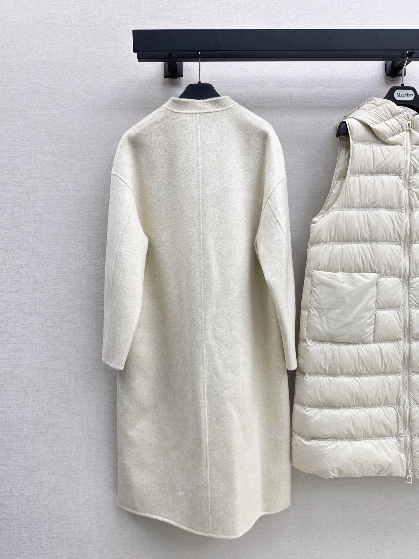 Max 26fw hooded down vest woolen overcoats sets