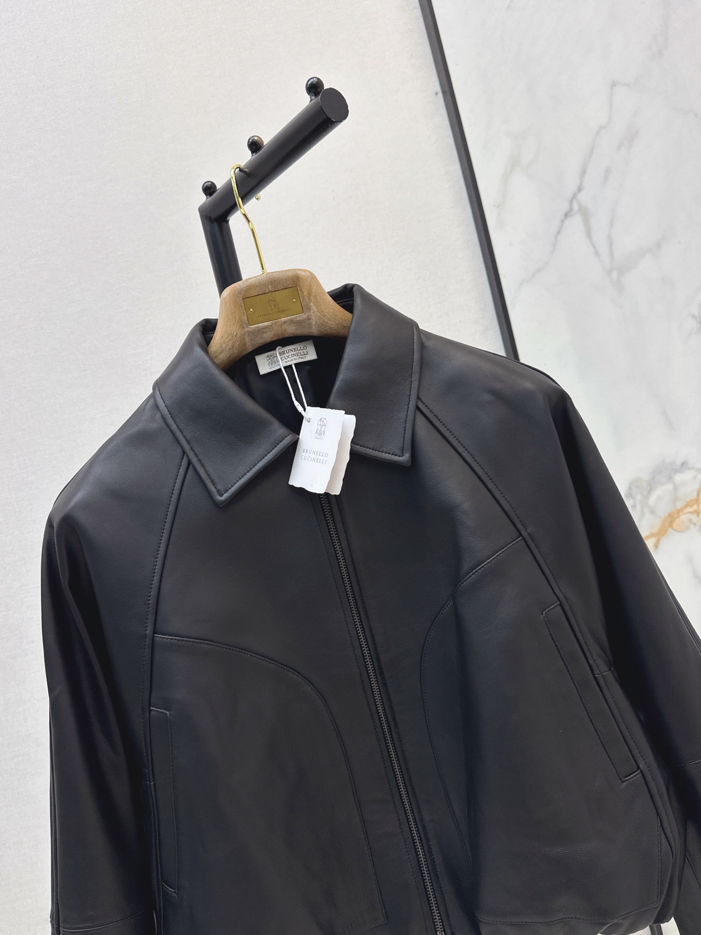 Brun 26fw leather jacket