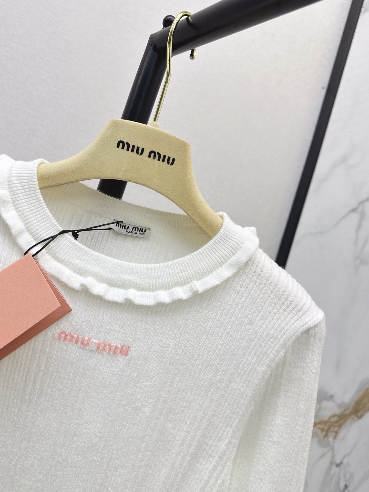 Miu 26fw slim-fit knit basic tee