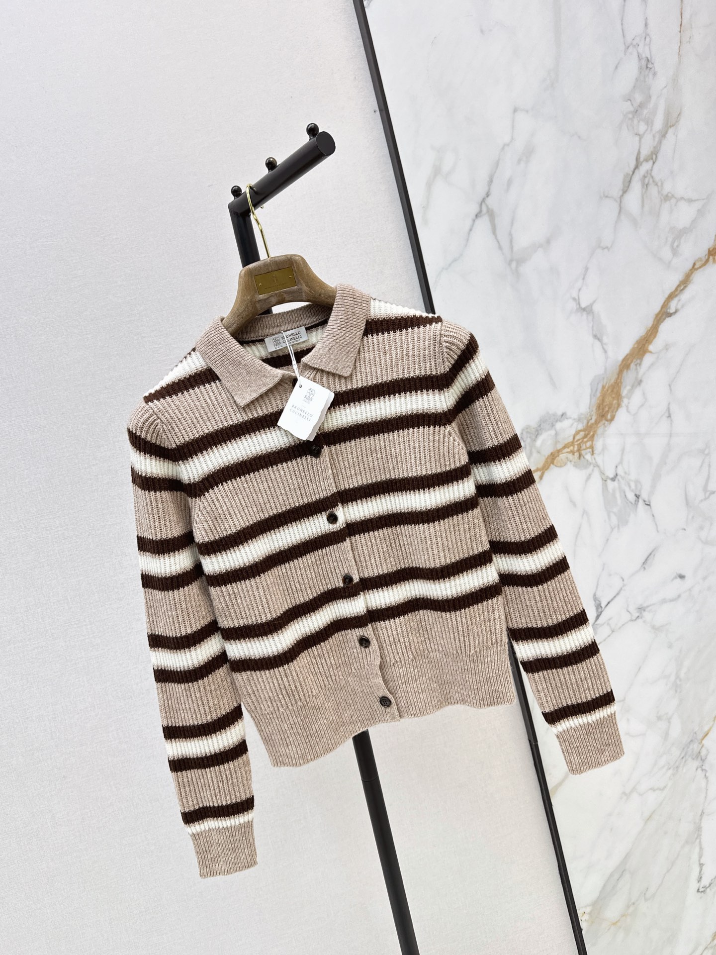 Brun 26fw stripe cardigan