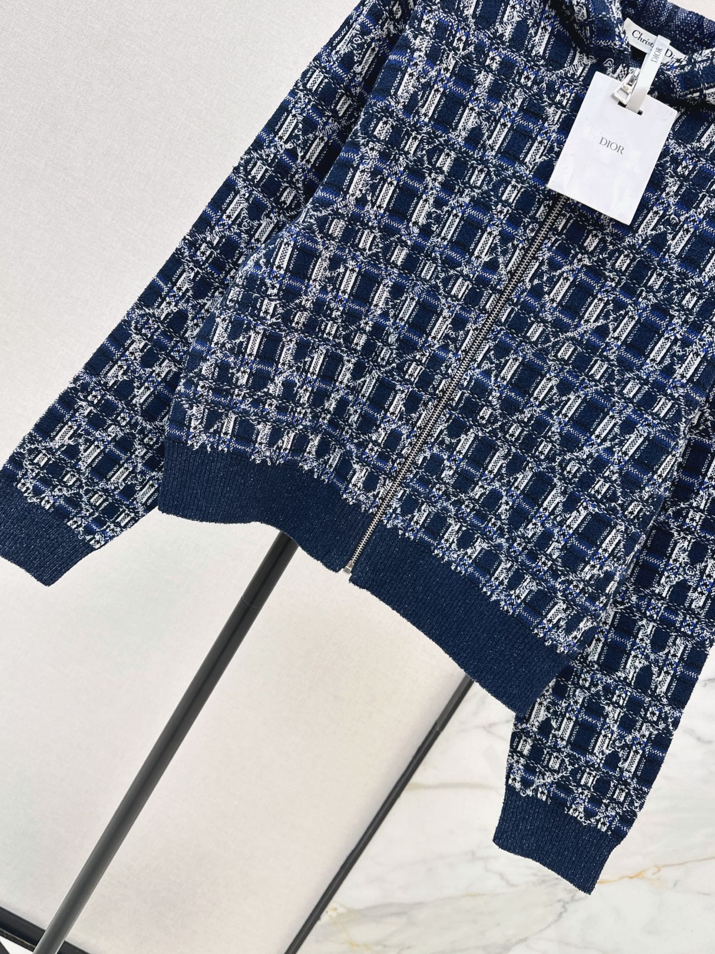 CD 26fw check jacquard knit jacket