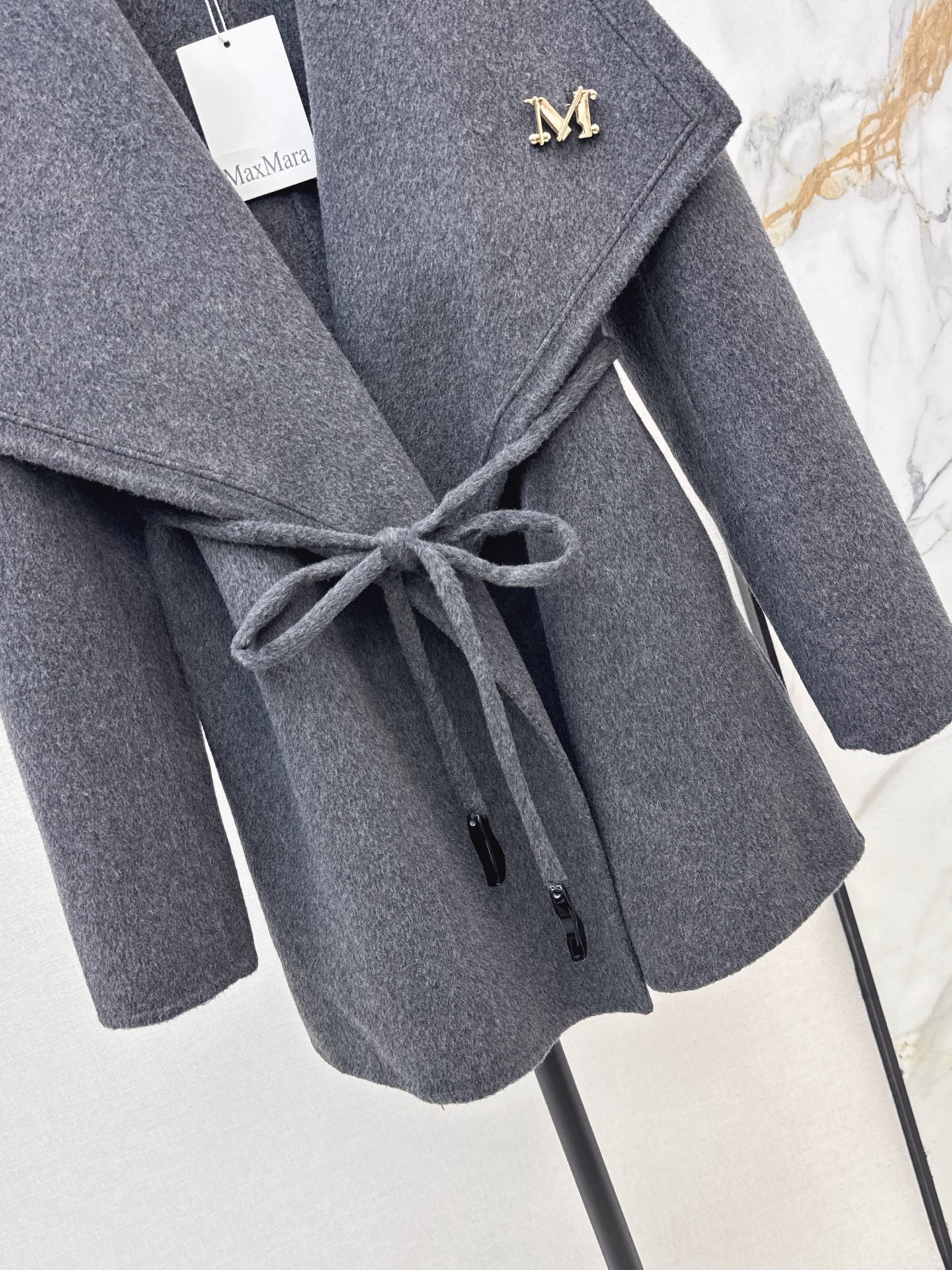 Max 26fw belted woolen overcoats