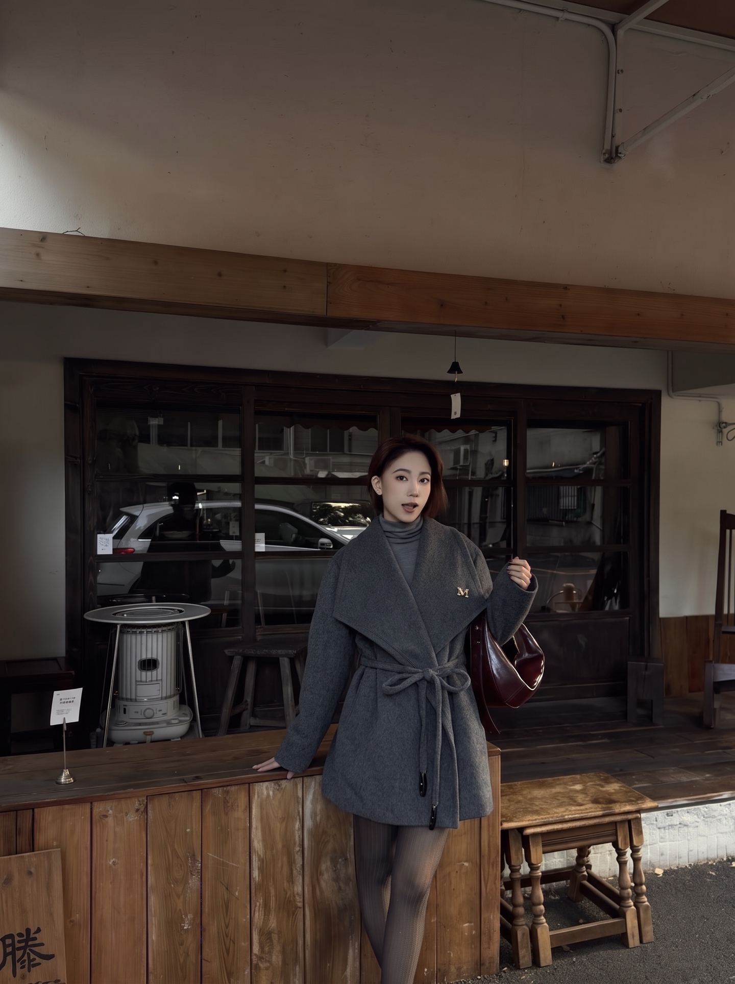 Max 26fw belted woolen overcoats