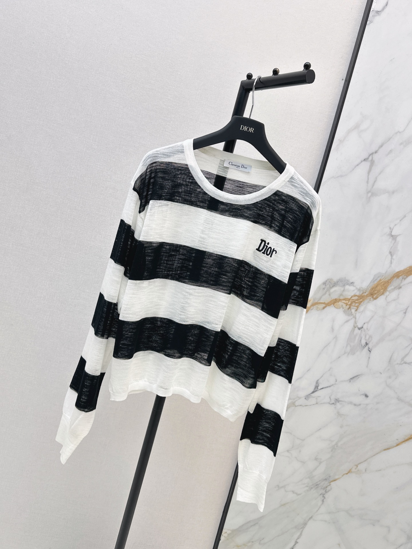 CD 26ss letter embroidery stripe knitwear