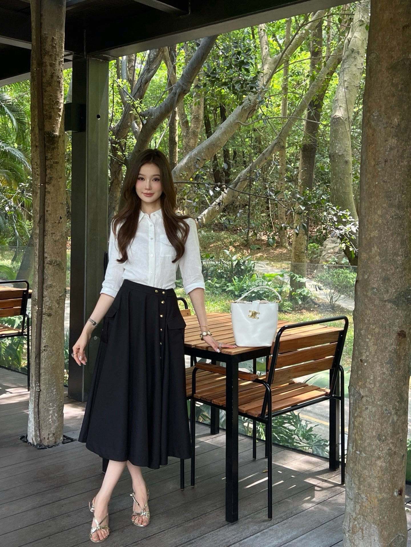 Celi 26ss cargo pleated skirt