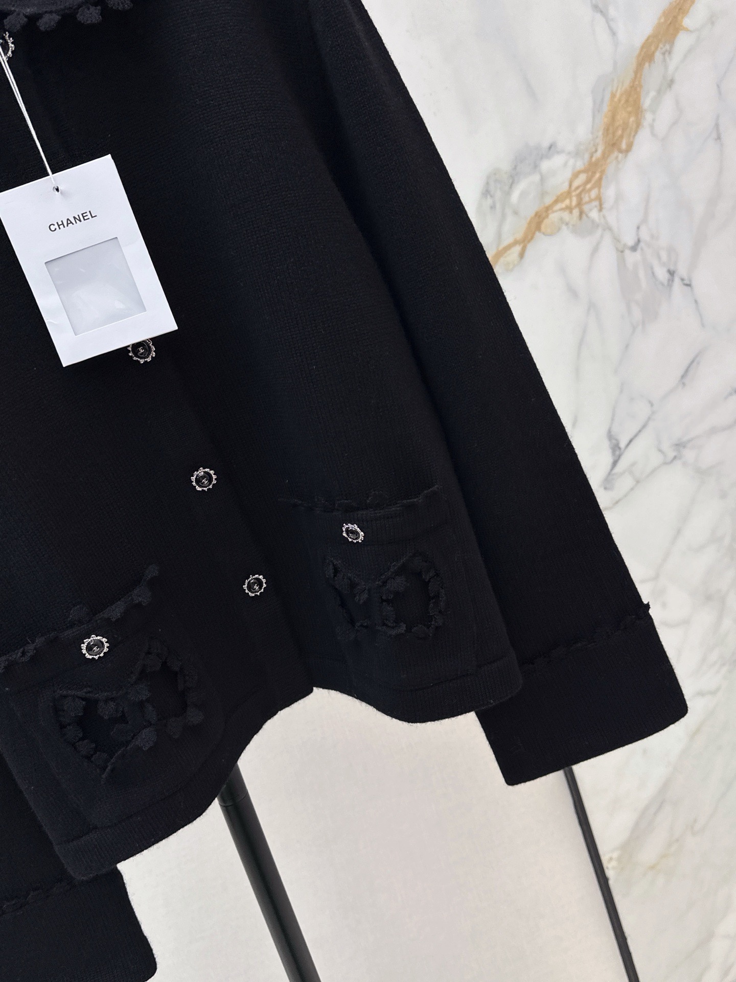 Chan 26fw lace-trim cardigan