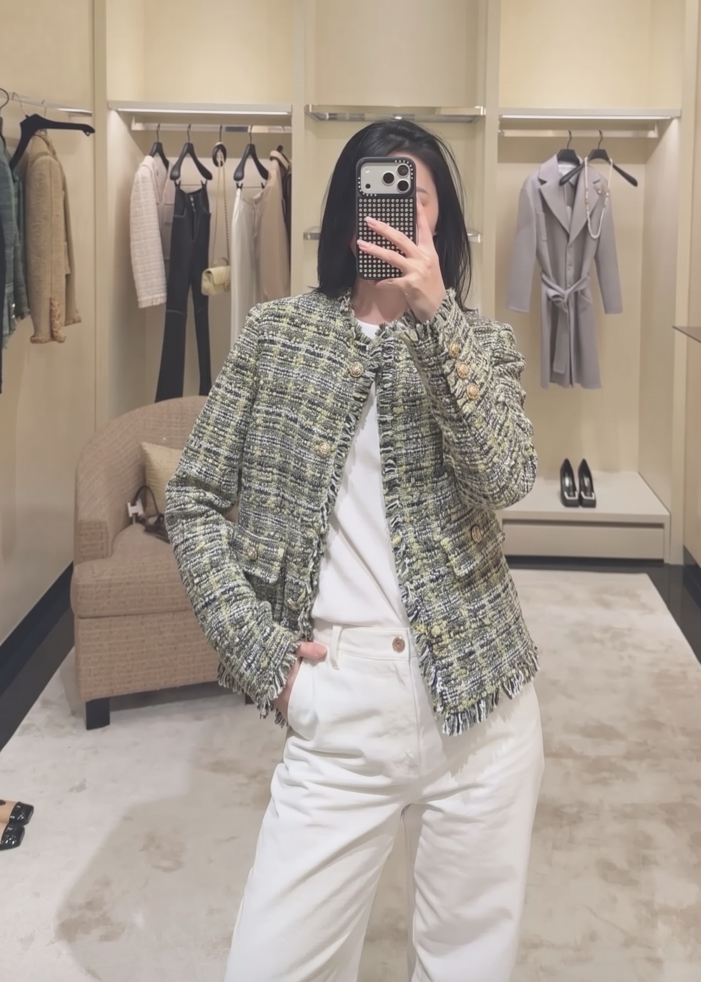 Chan 26fw fringe woven jacket