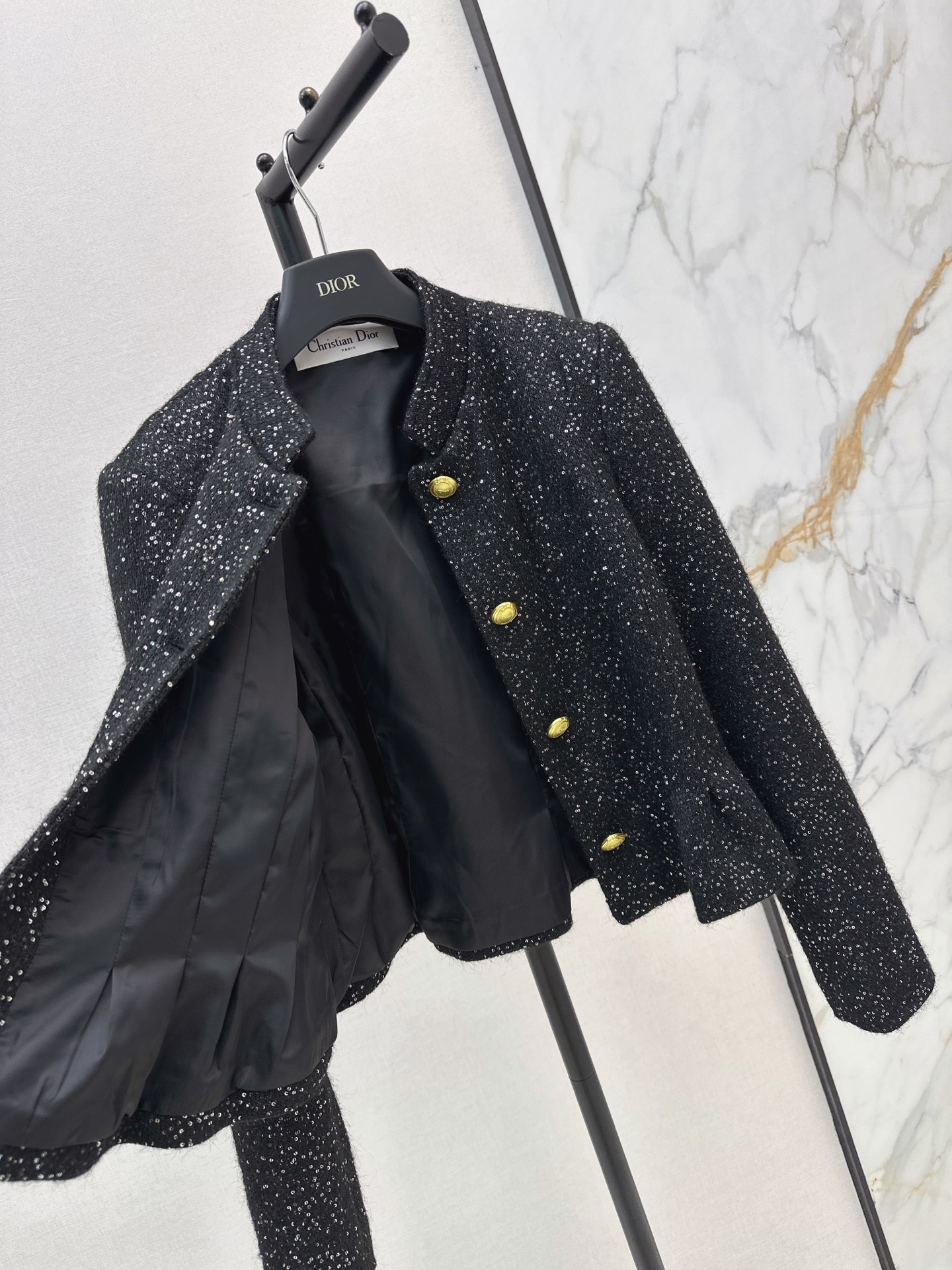 CD 26fw sequin tweed jacket