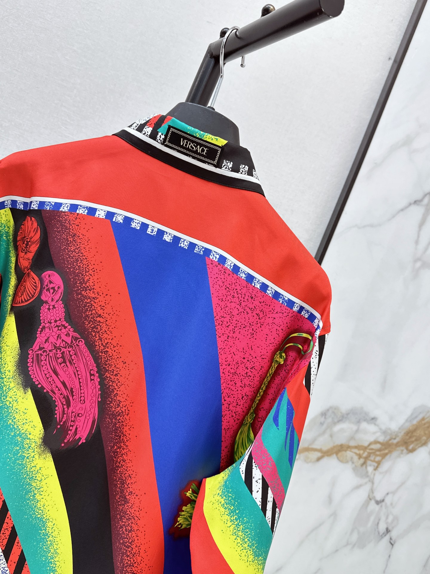 Ver 26fw print silk shirt