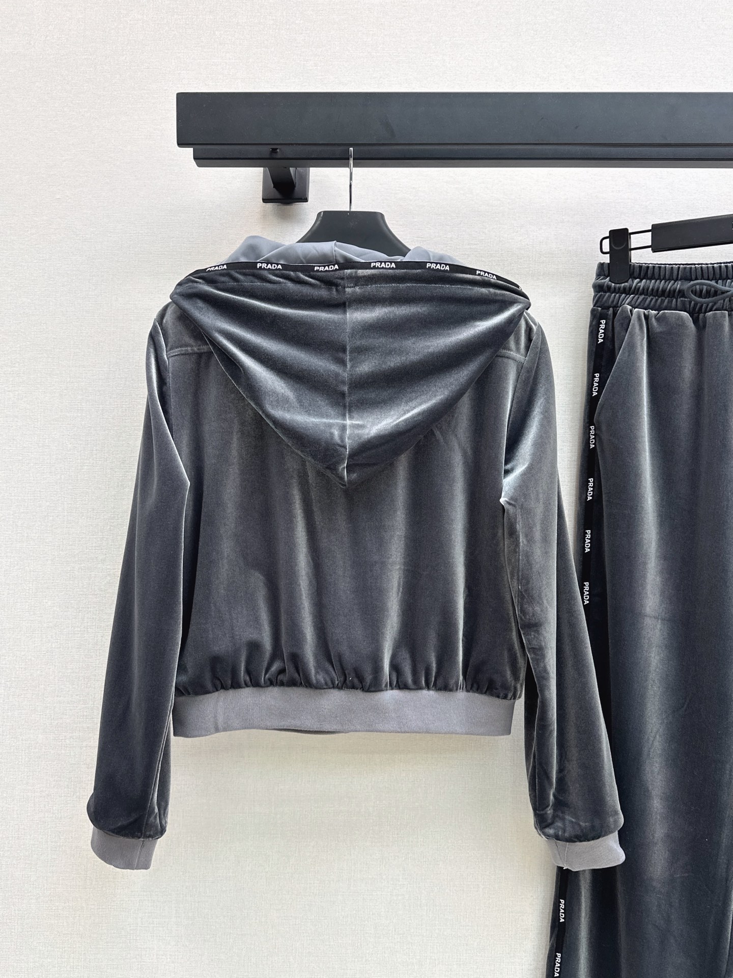 Pra 26fw velvet hooded jacket pant sets