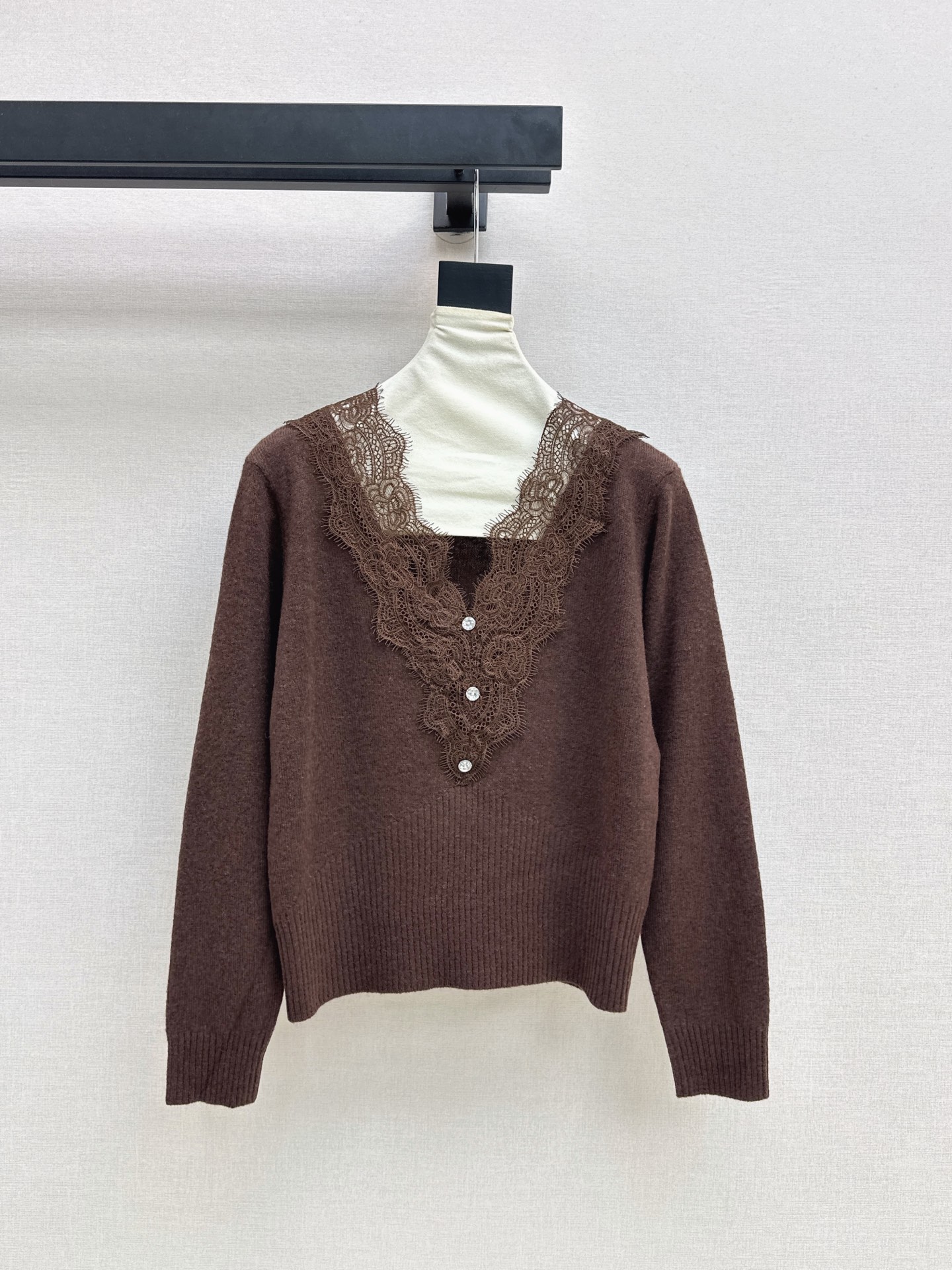 ES 26fw lace wool basic tee