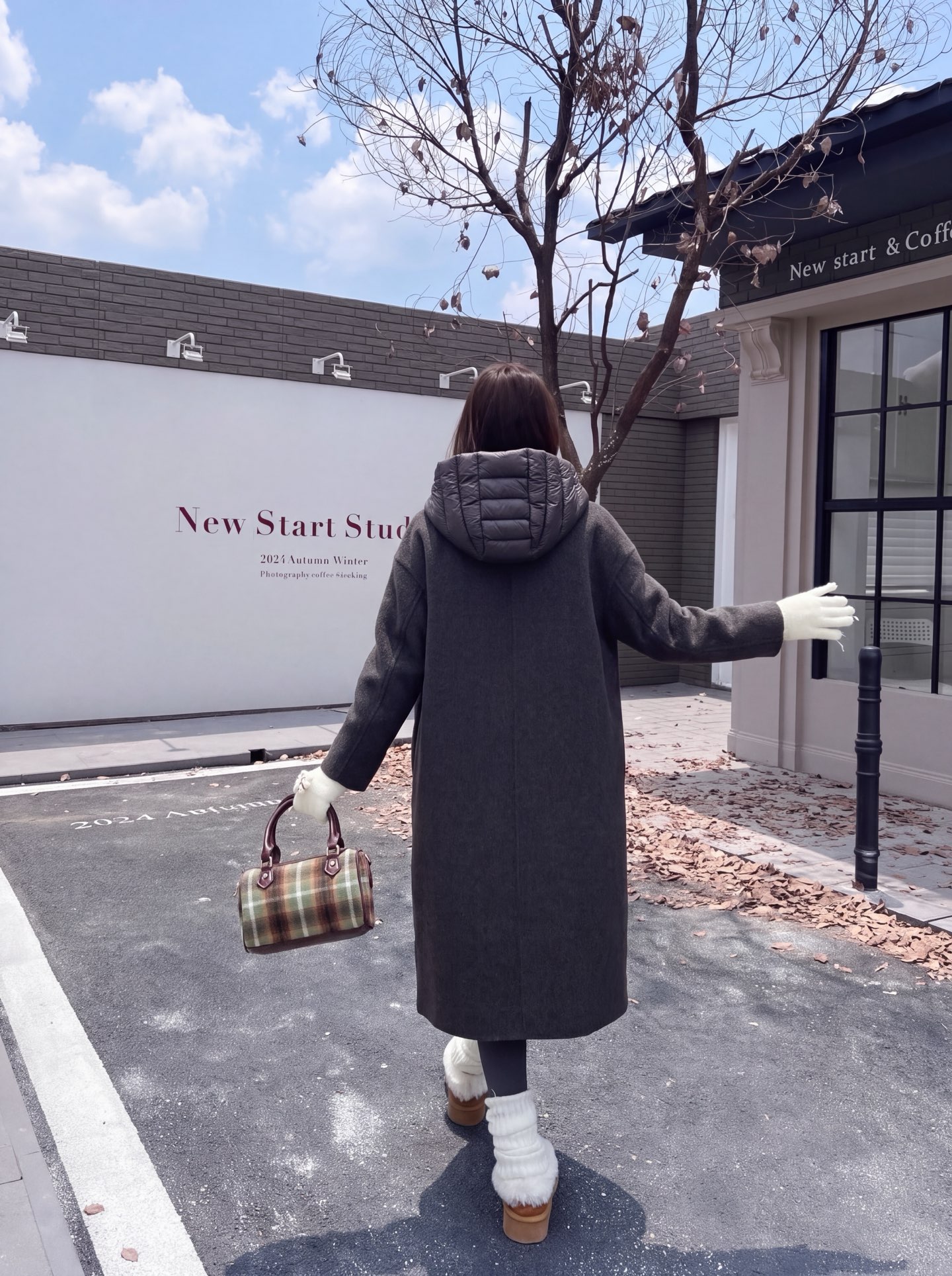 Max 26fw hooded down vest woolen overcoats sets