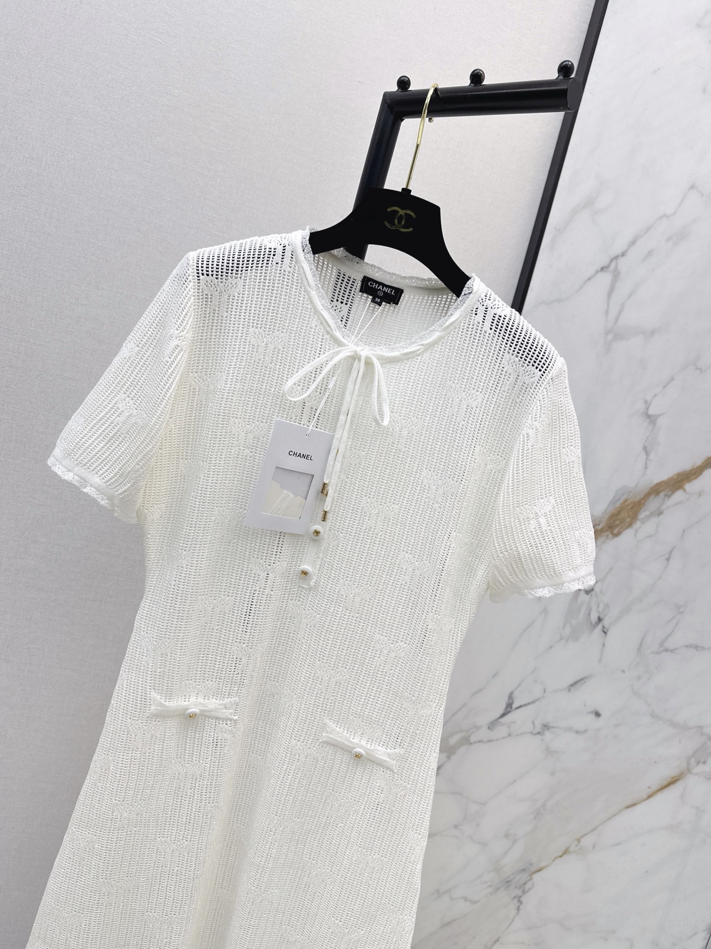 Chan 26ss jacquard knit dress