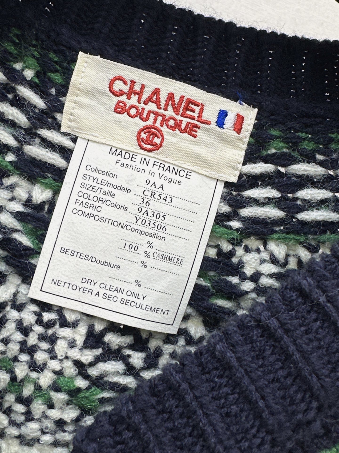 Chan 26fw fair isle knit cardigan