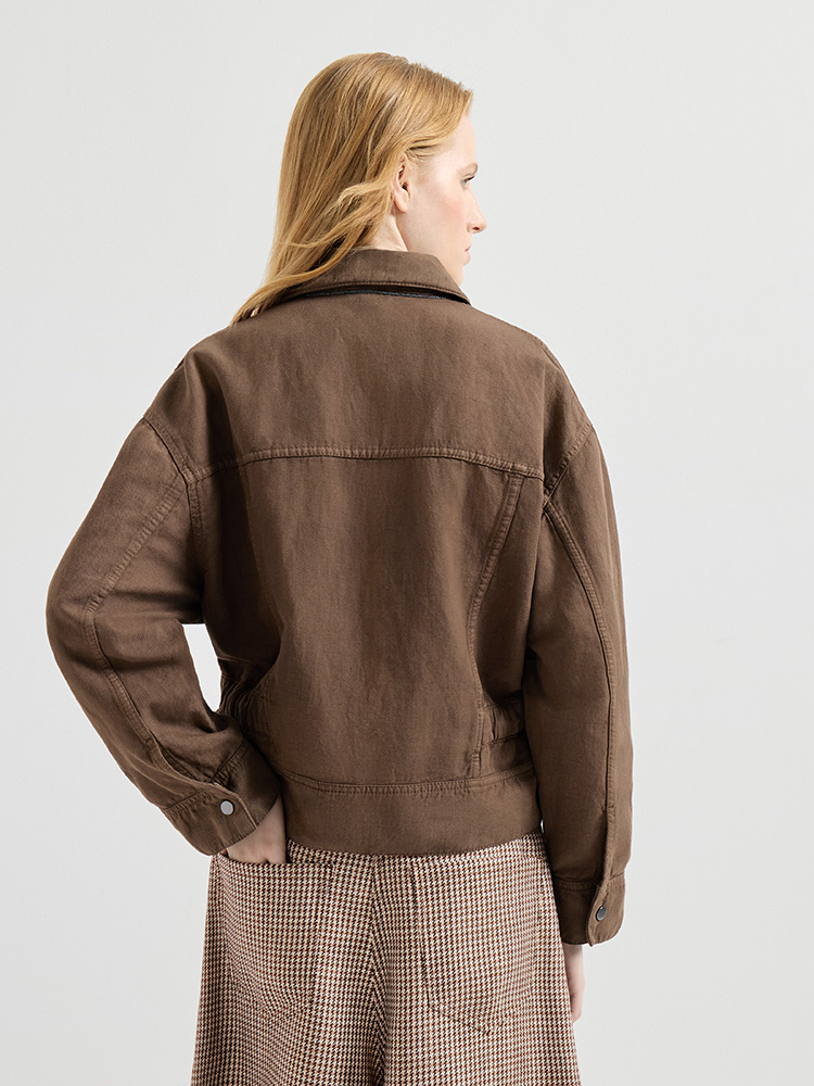 Brun 26fw drawstring denim jacket