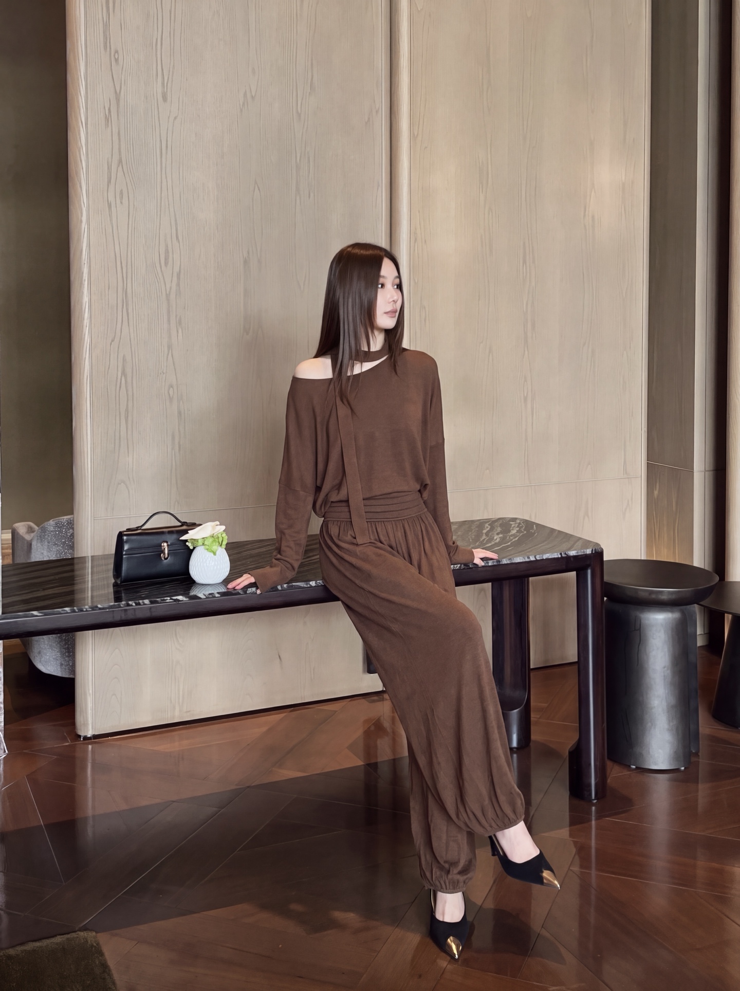Row 26fw wool knitwear pants sets