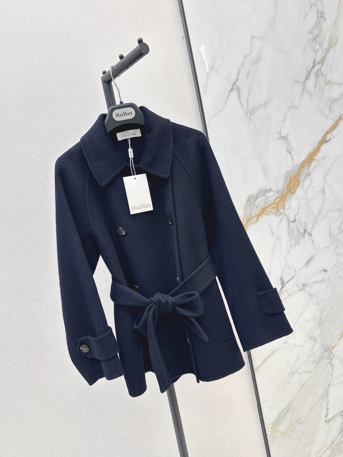 Max 26fw belted double button overcoats