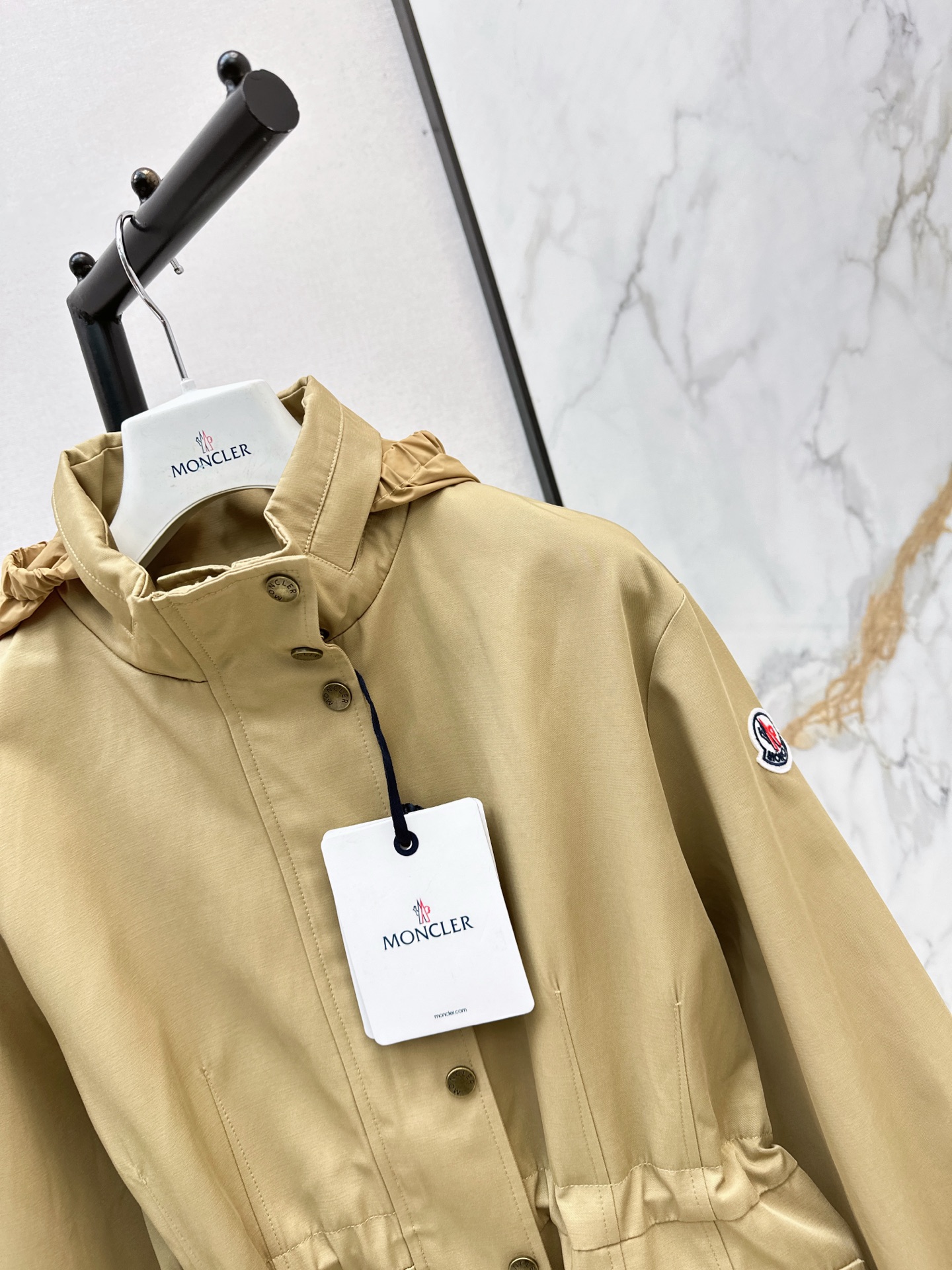 Monc 26fw hooded drawstring trench coats