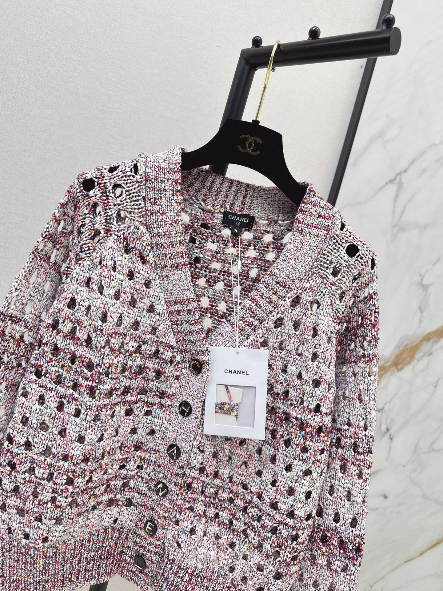 Chan 26fw hollow cardigan