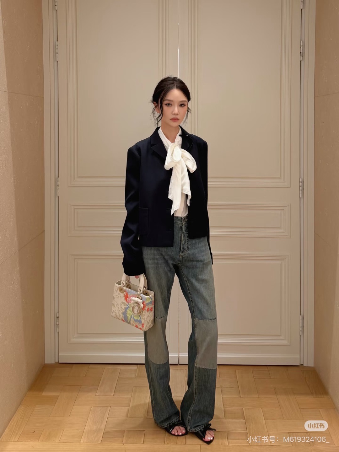 CD 26fw bow cropped jacket