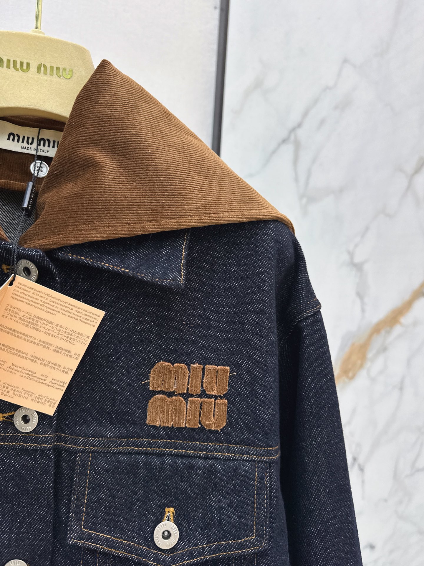 Miu 26fw cropped denim jacket