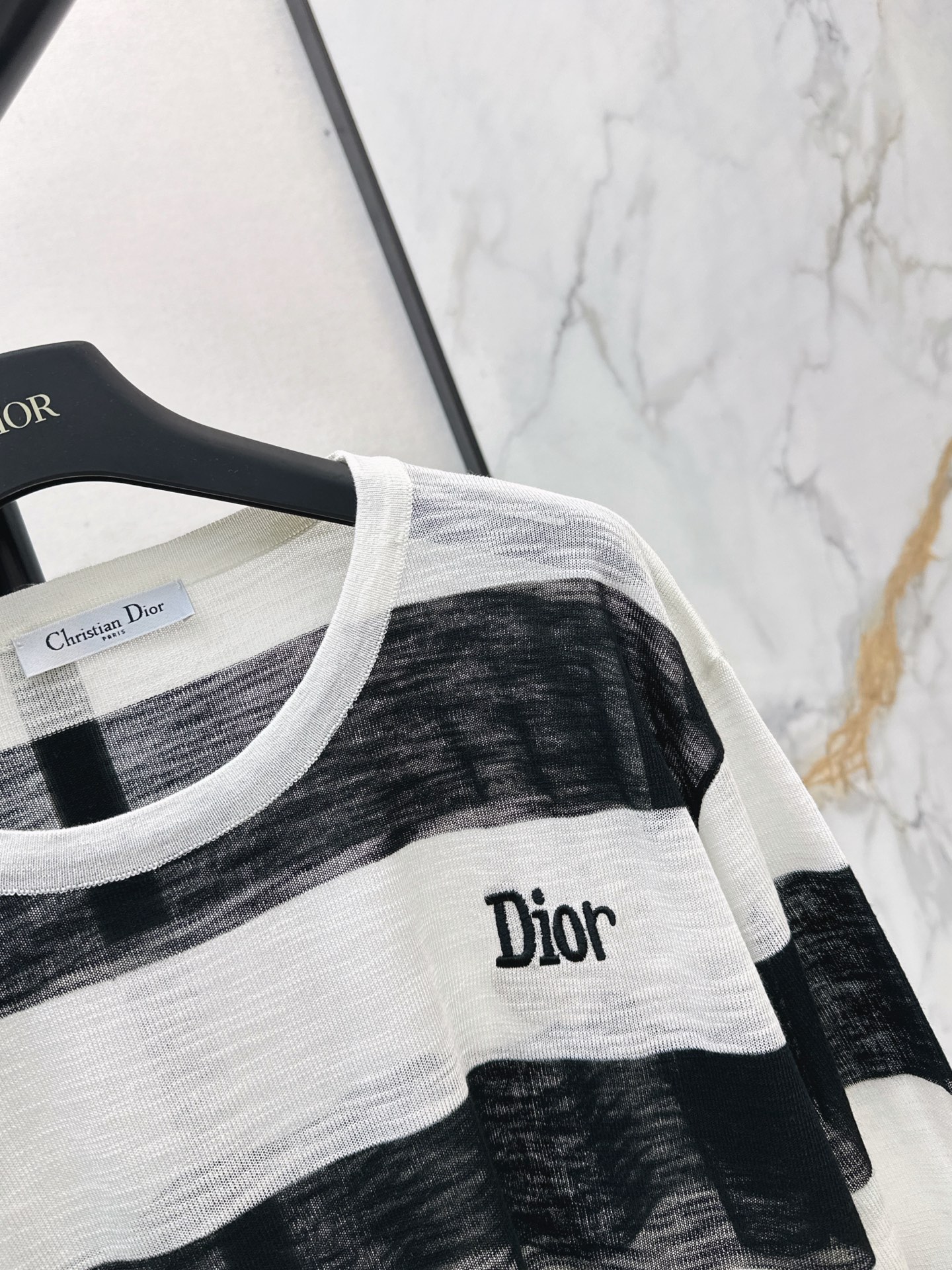 CD 26ss letter embroidery stripe knitwear