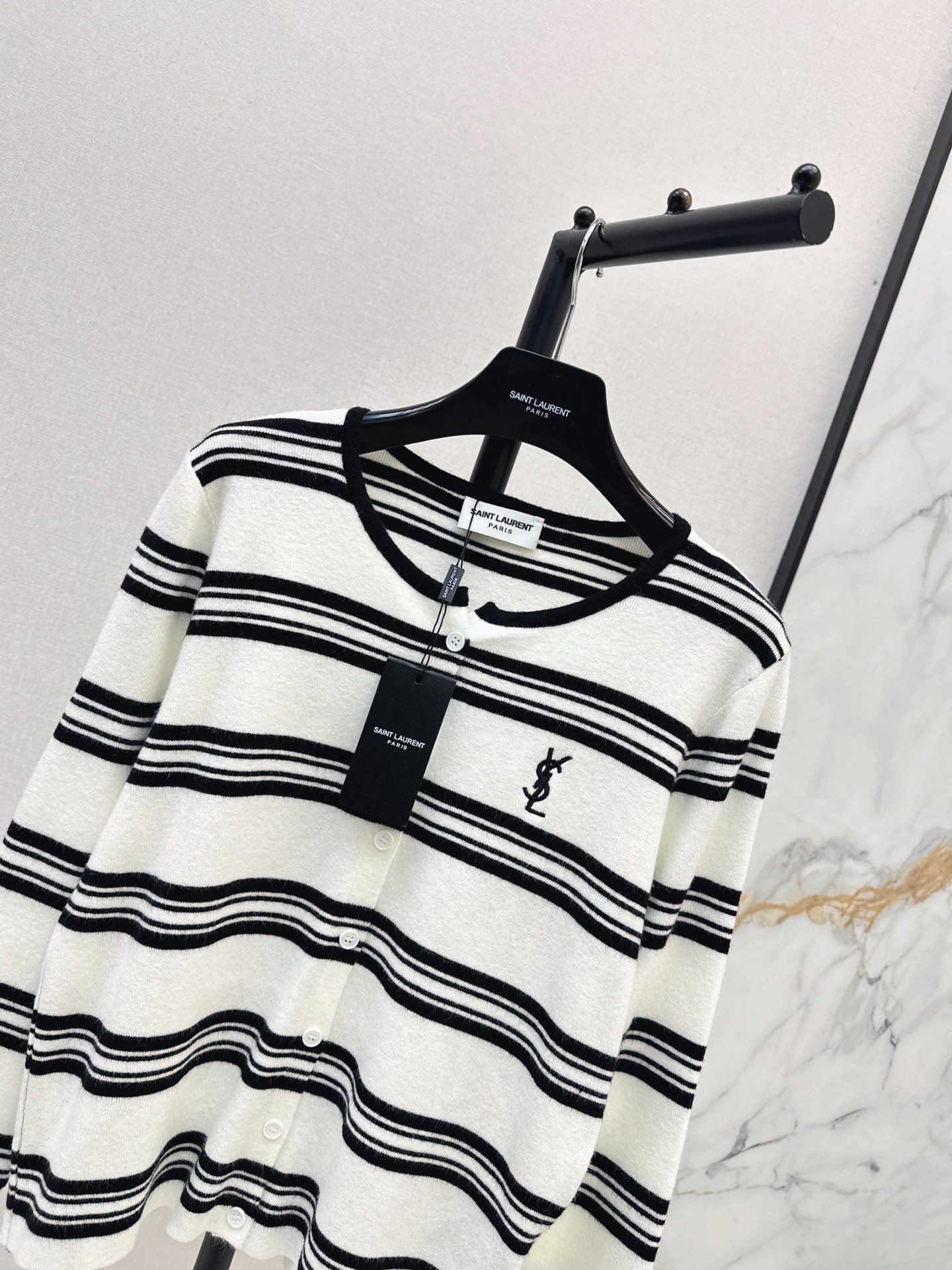 Sain 26fw stripe knit cardigan