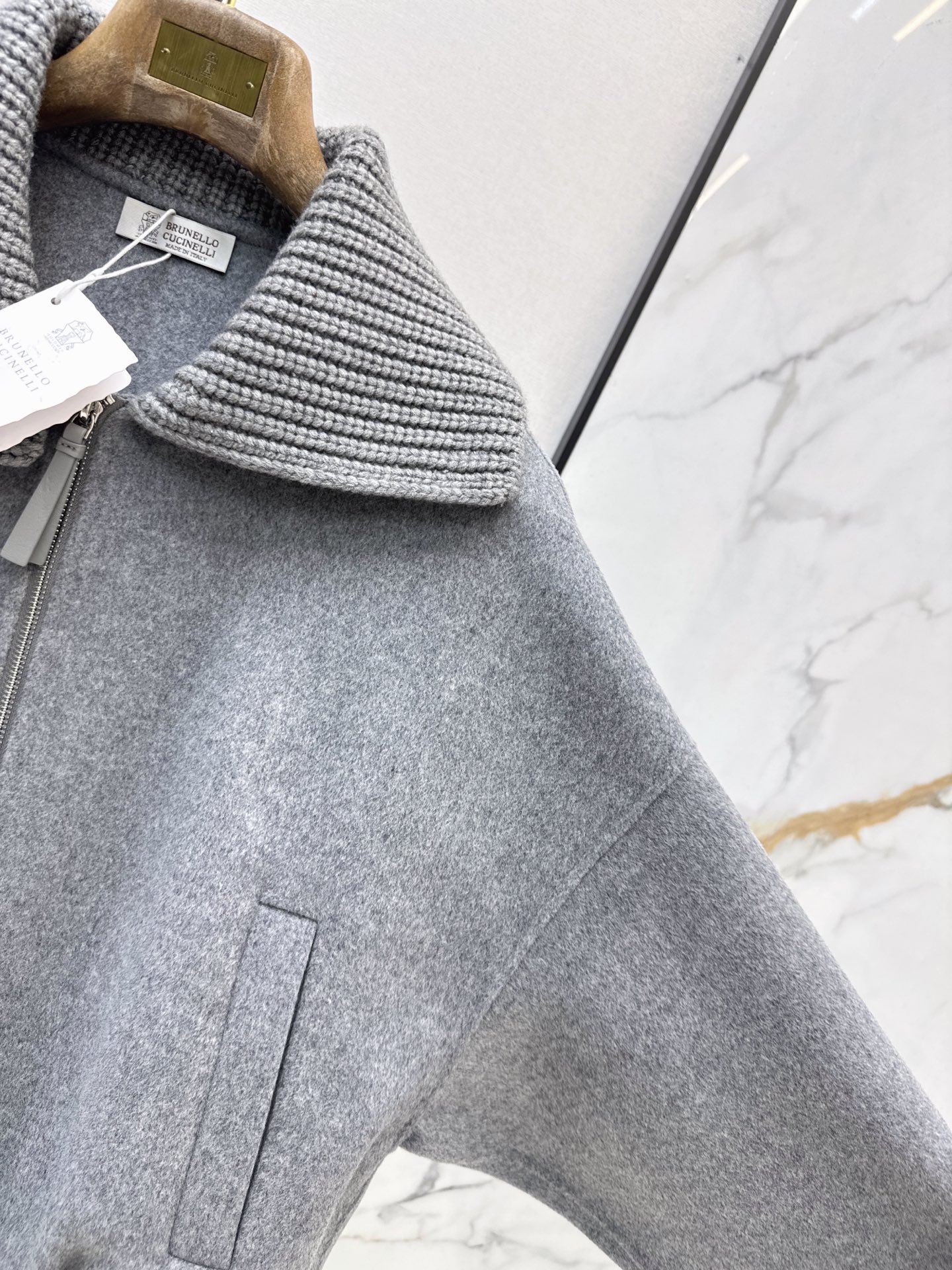 Brun 26fw woolen zipper jacket