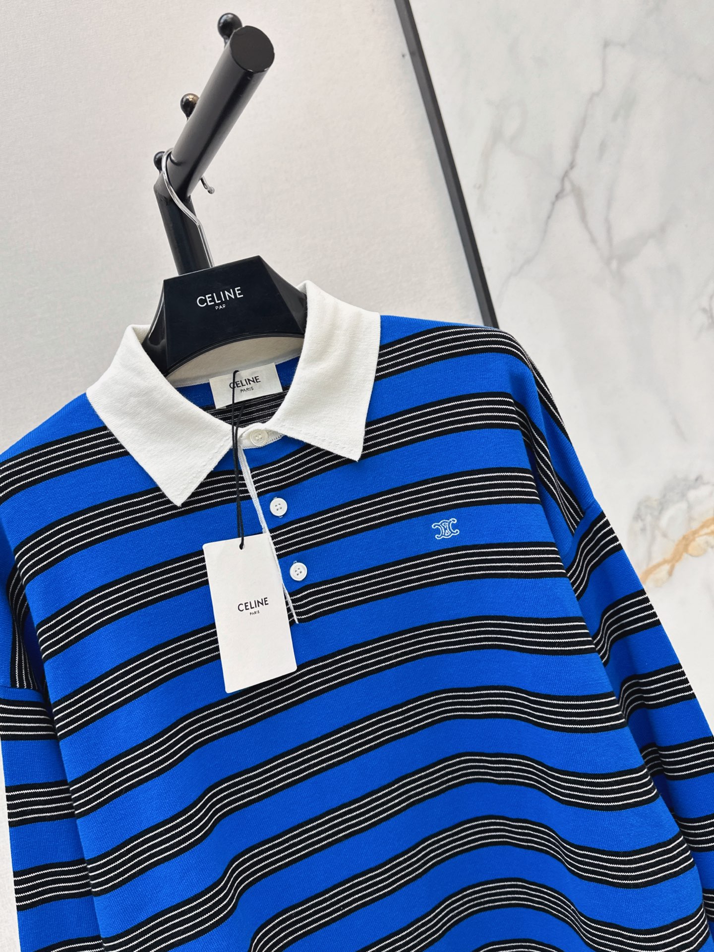 Celi 26fw stripe polo knitwear