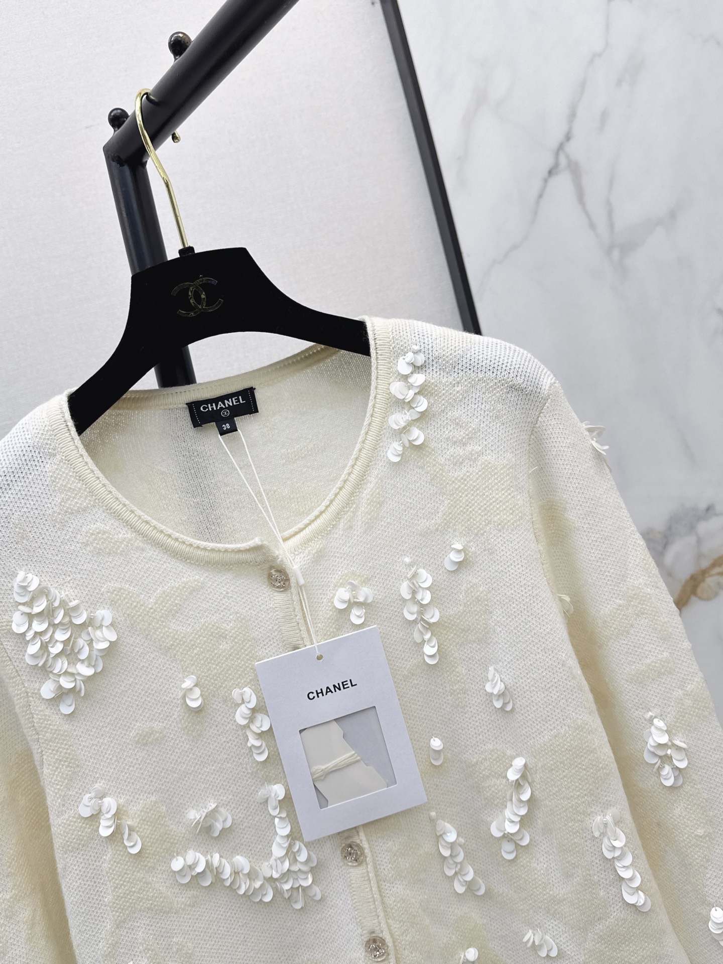 Chan 26fw sequin knit cardigan