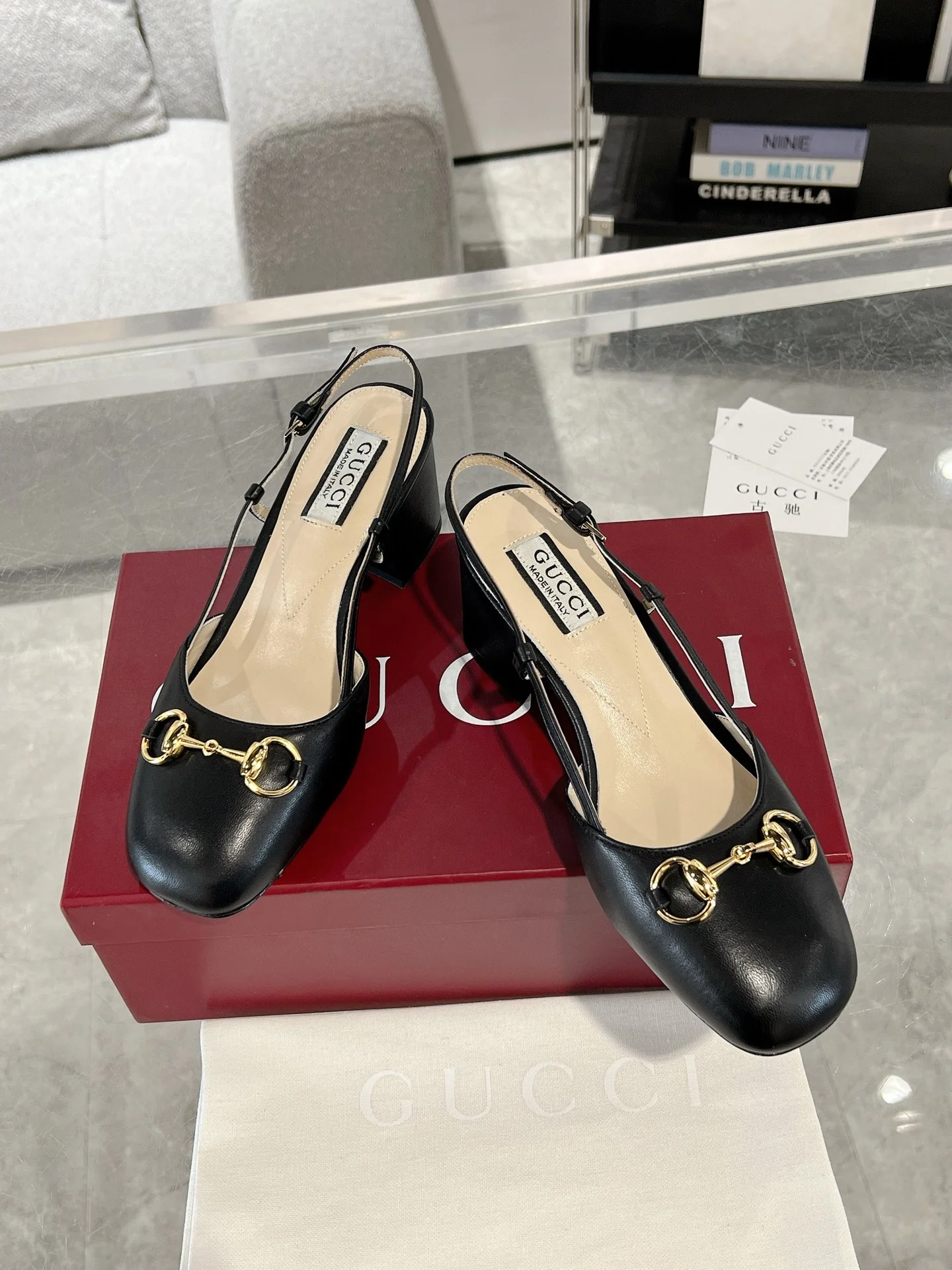 Gucc 25fw slingback chunky heels
