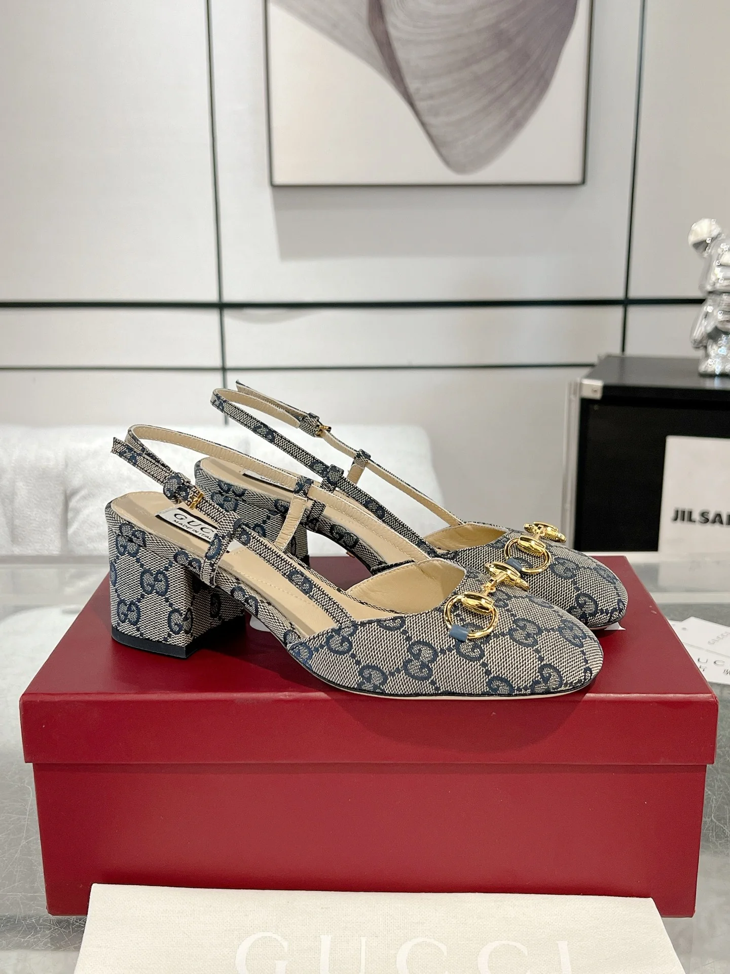 Gucc 25fw slingback chunky heels