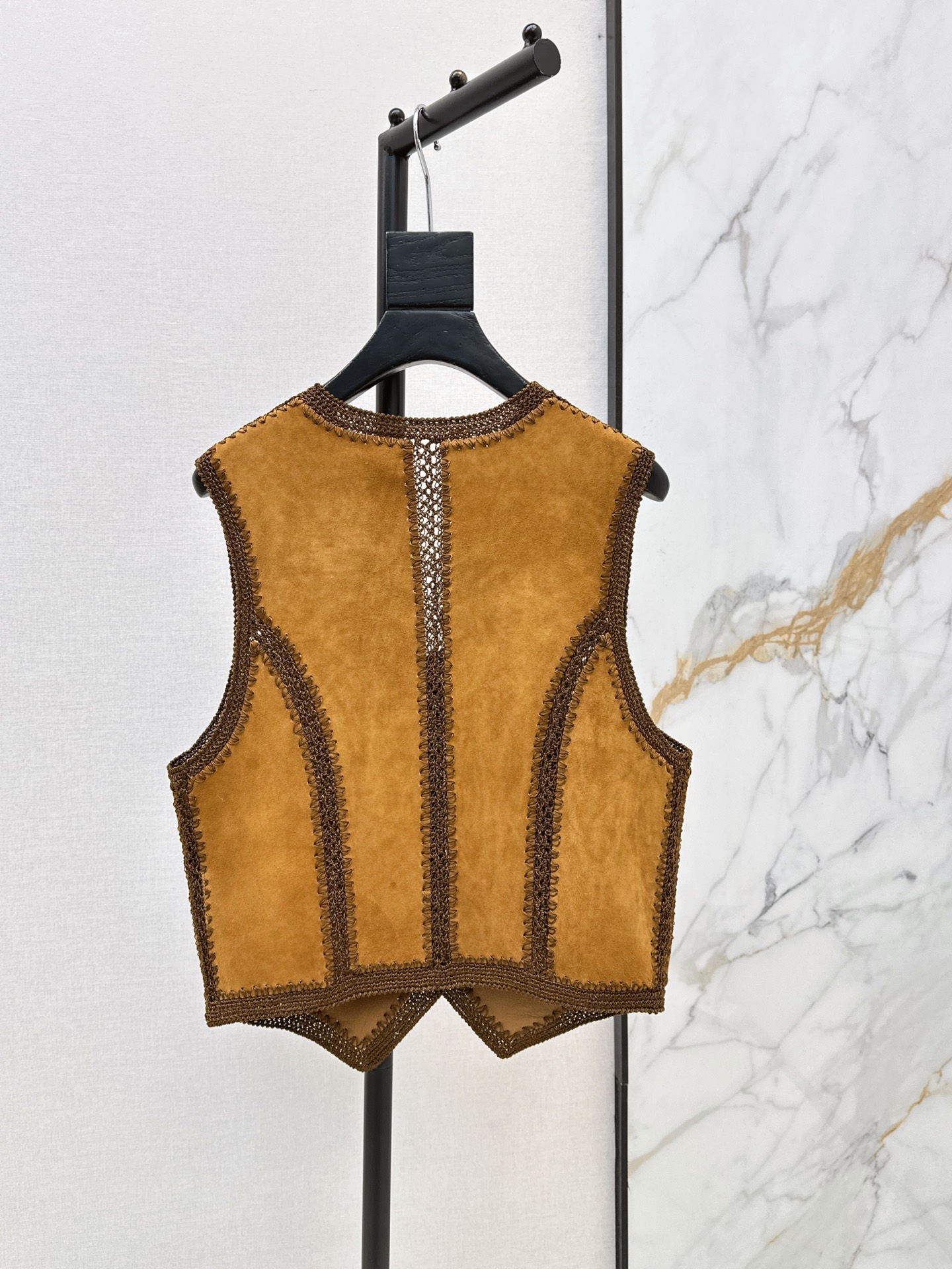 ES 26fw suede fleece leather vest