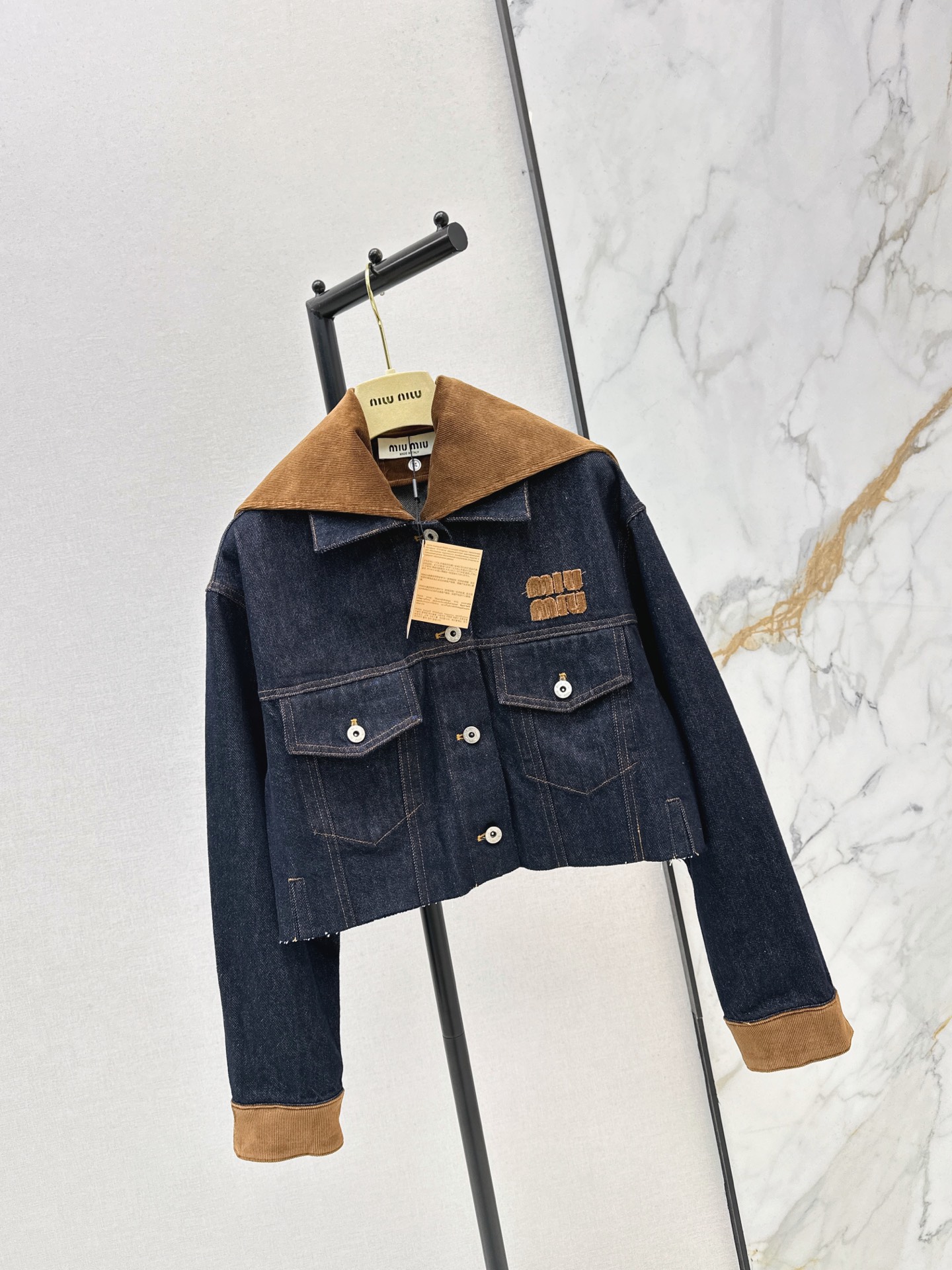 Miu 26fw cropped denim jacket