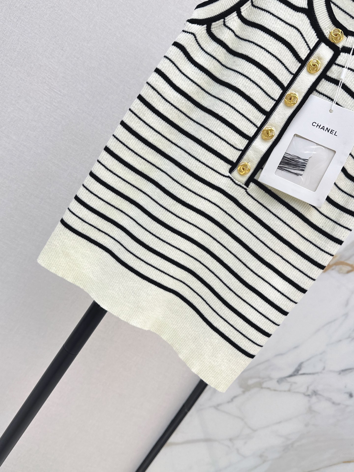 Chan 26fwstripe knit vest