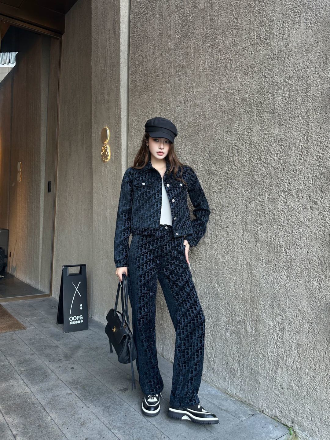 CD 26fw print straight-leg jeans