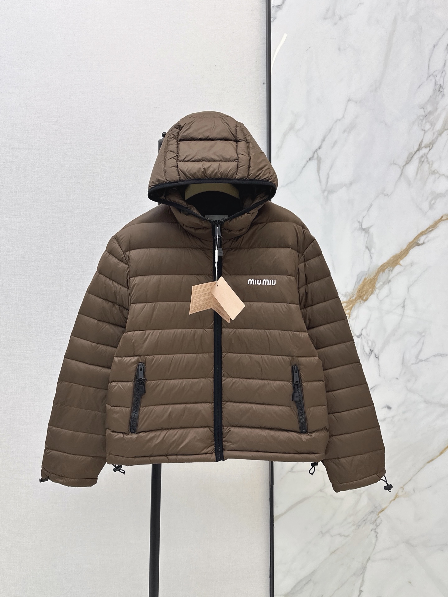 Miu 26fw hooded down jacket